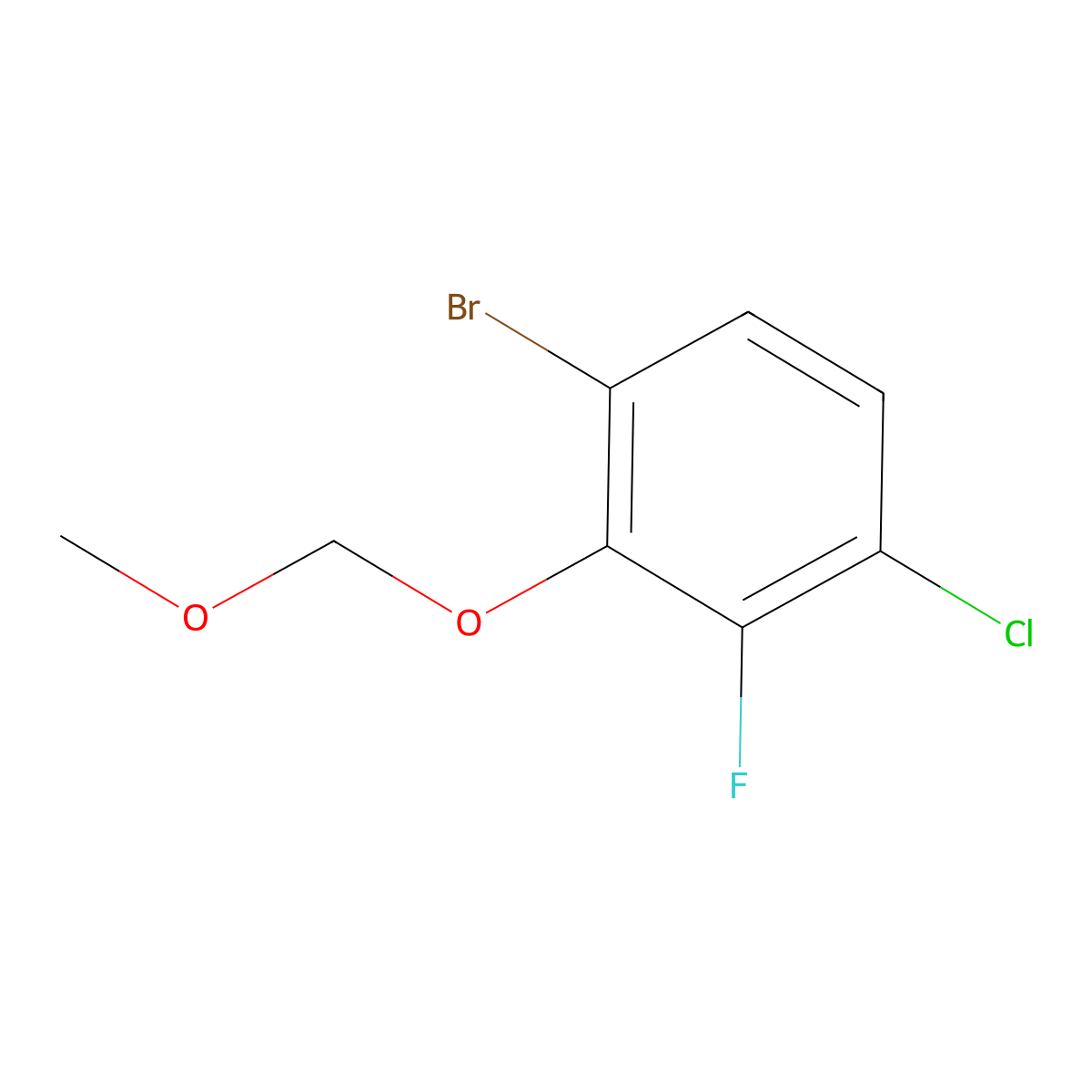 1-Bromo-4-chloro-3-fluoro-2-(methoxymethoxy)benzene molecular structure, CAS 2377473-29-3