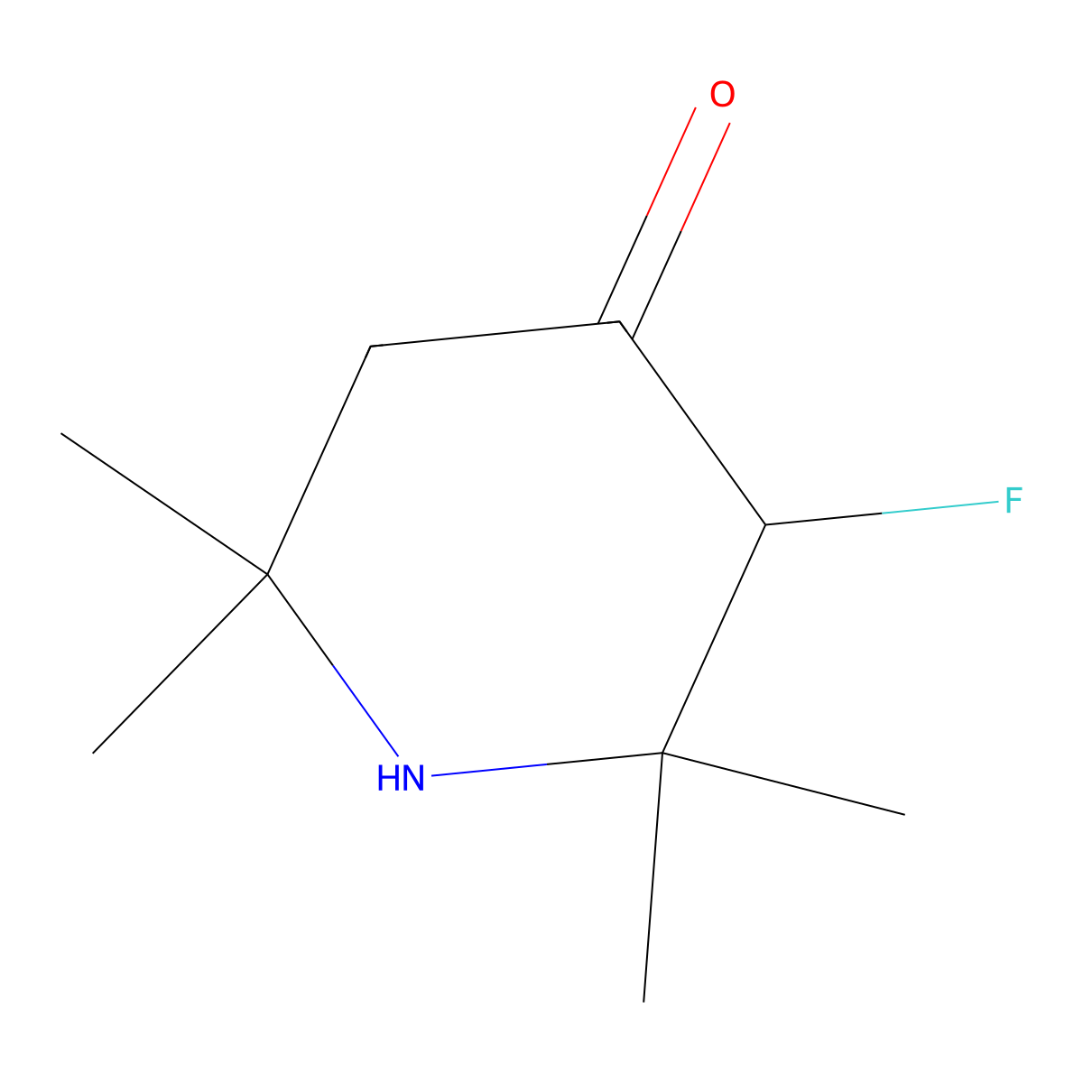 3-Fluoro-2,2,6,6-tetramethylpiperidin-4-one molecular structure, CAS 2377473-34-0