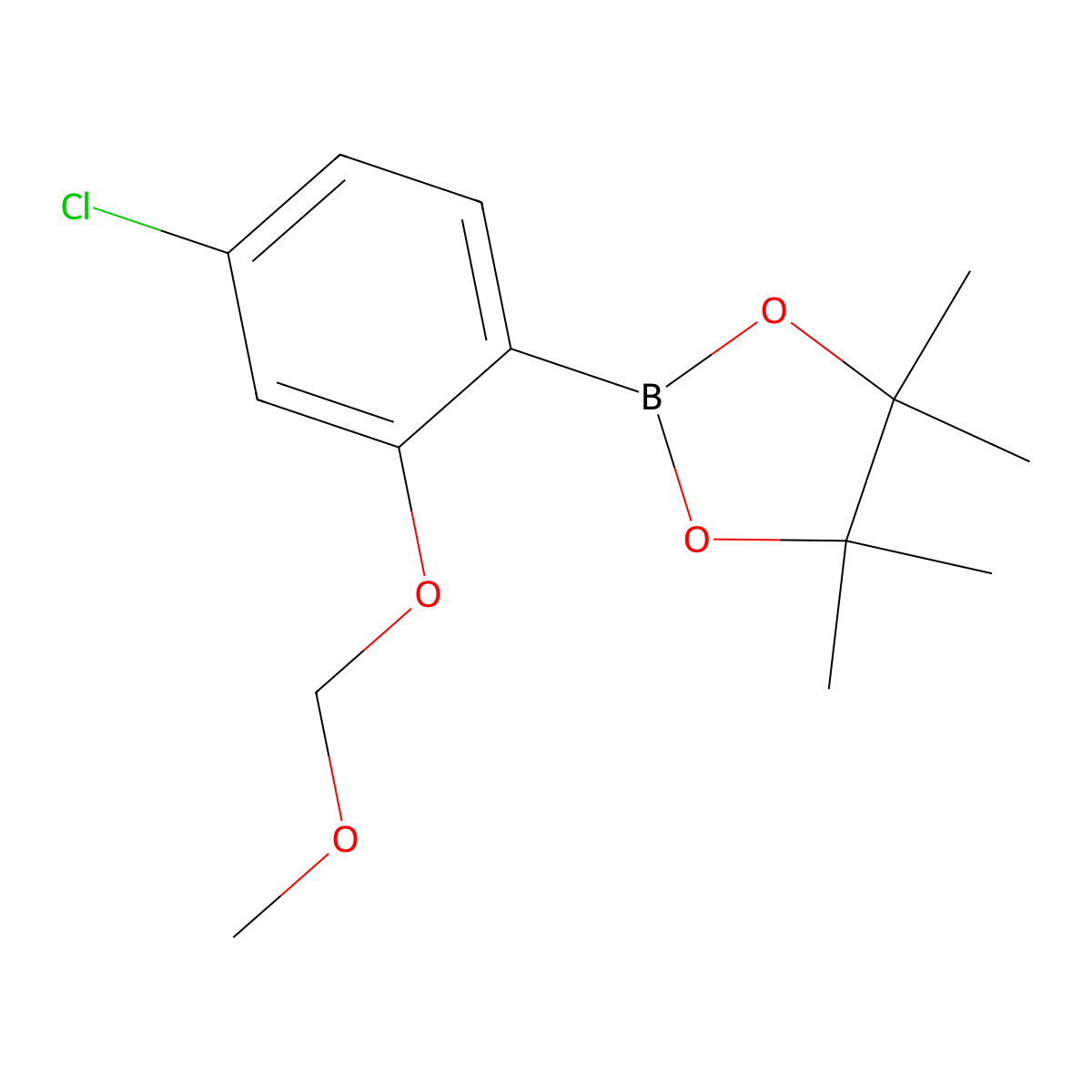 2-(4-Chloro-2-(methoxymethoxy)phenyl)-4,4,5,5-tetramethyl-1,3,2-dioxaborolane molecular structure, CAS 2377474-13-8