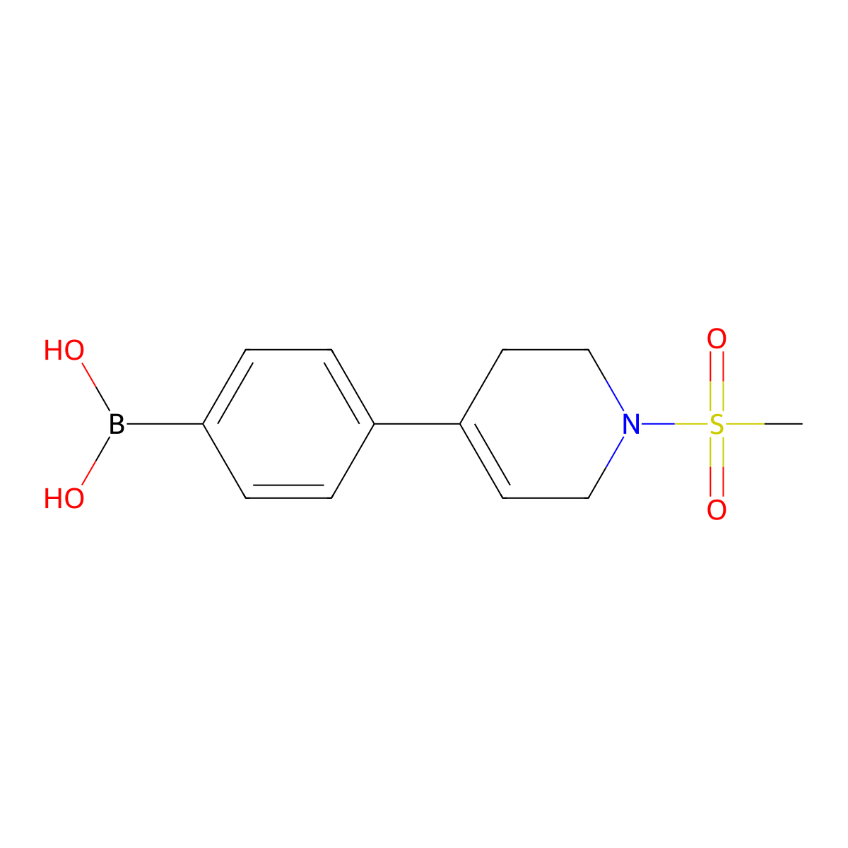 [4-(1-methanesulfonyl-3,6-dihydro-2H-pyridin-4-yl)phenyl]boronic acid molecular structure, CAS 2377587-30-7