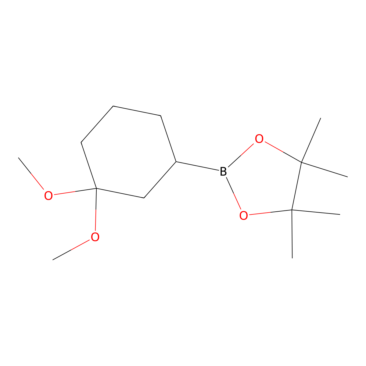 2-(3,3-Dimethoxycyclohexyl)-4,4,5,5-tetramethyl-1,3,2-dioxaborolane molecular structure, CAS 2377587-37-4