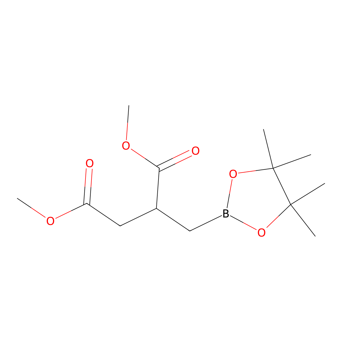 1,4-DImethyl 2-[(tetramethyl-1,3,2-dioxaborolan-2-yl)methyl]butanedioate molecular structure, CAS 2377587-38-5
