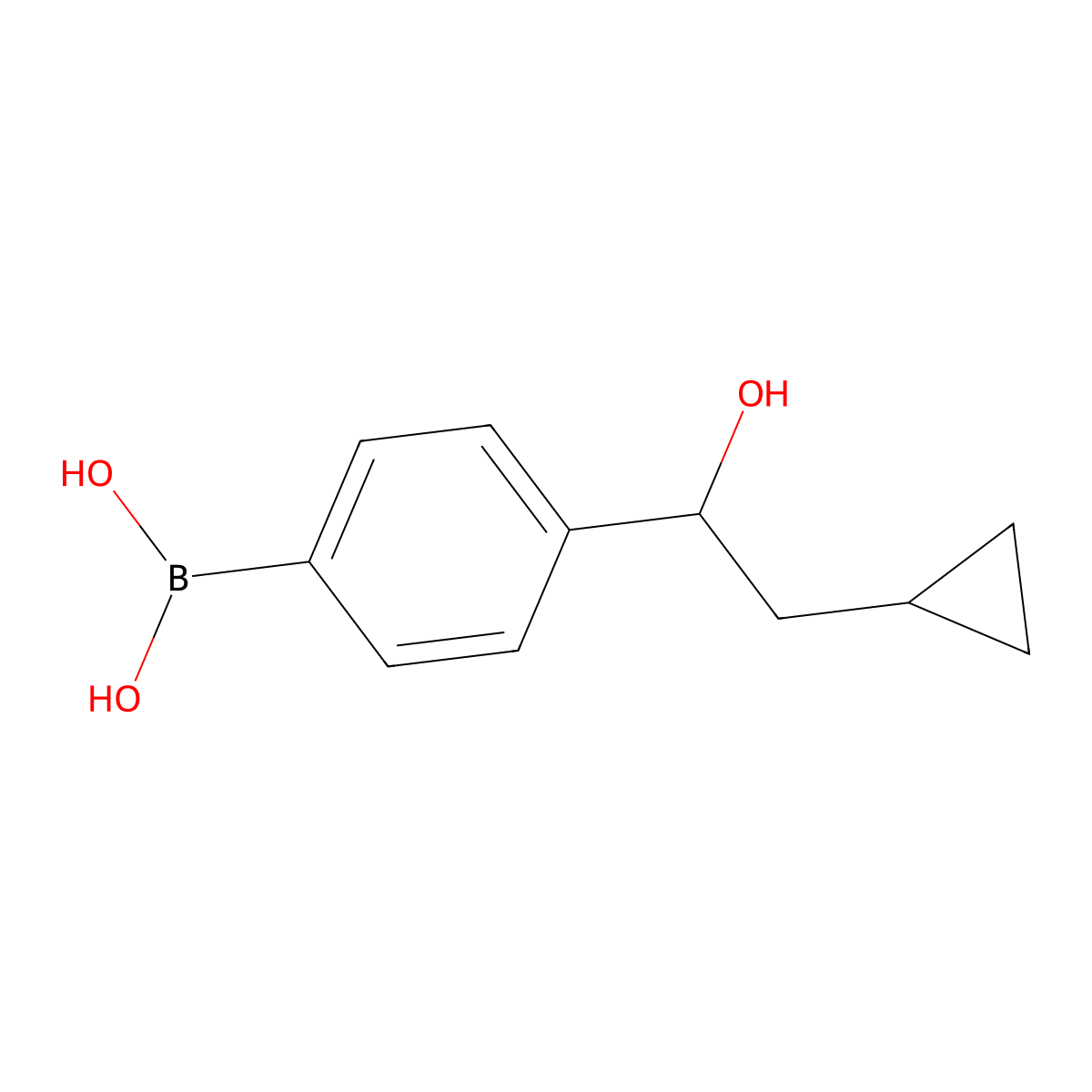 4-(2-Cyclopropyl-1-hydroxyethyl)phenylboronic acid molecular structure, CAS 2377587-39-6