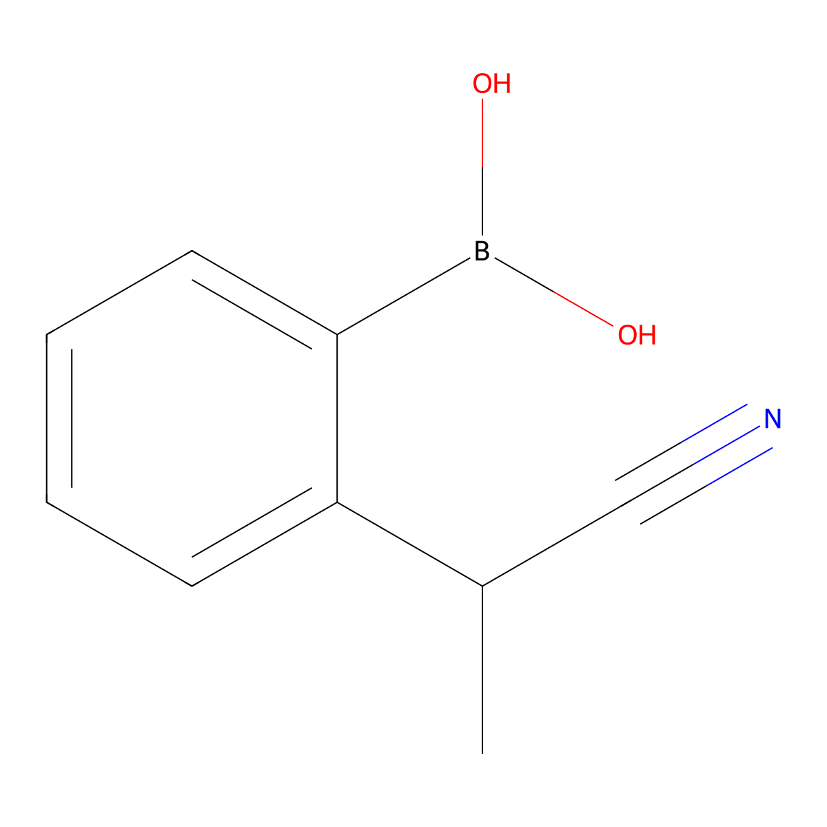 2-(1-Cyanoethyl)phenylboronic acid molecular structure, CAS 2377587-40-9