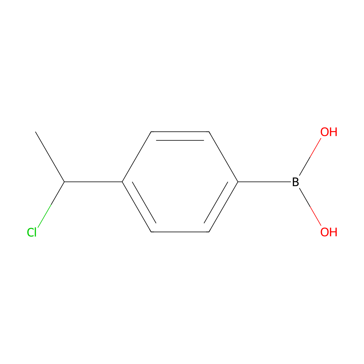 4-(1-Chloroethyl)phenylboronic acid molecular structure, CAS 2377587-47-6