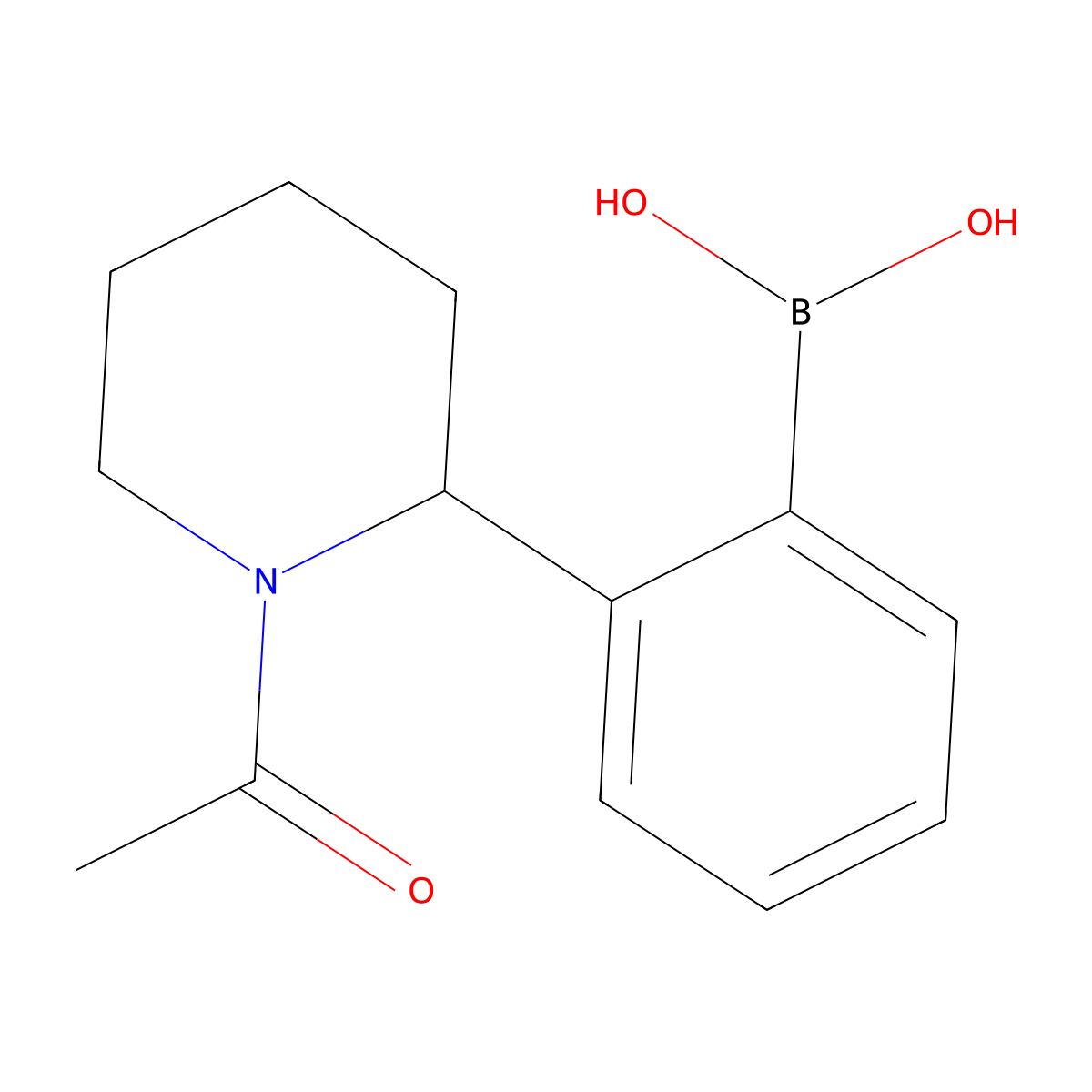 2-(1-Acetylpiperidin-2-yl)phenylboronic acid molecular structure, CAS 2377587-52-3