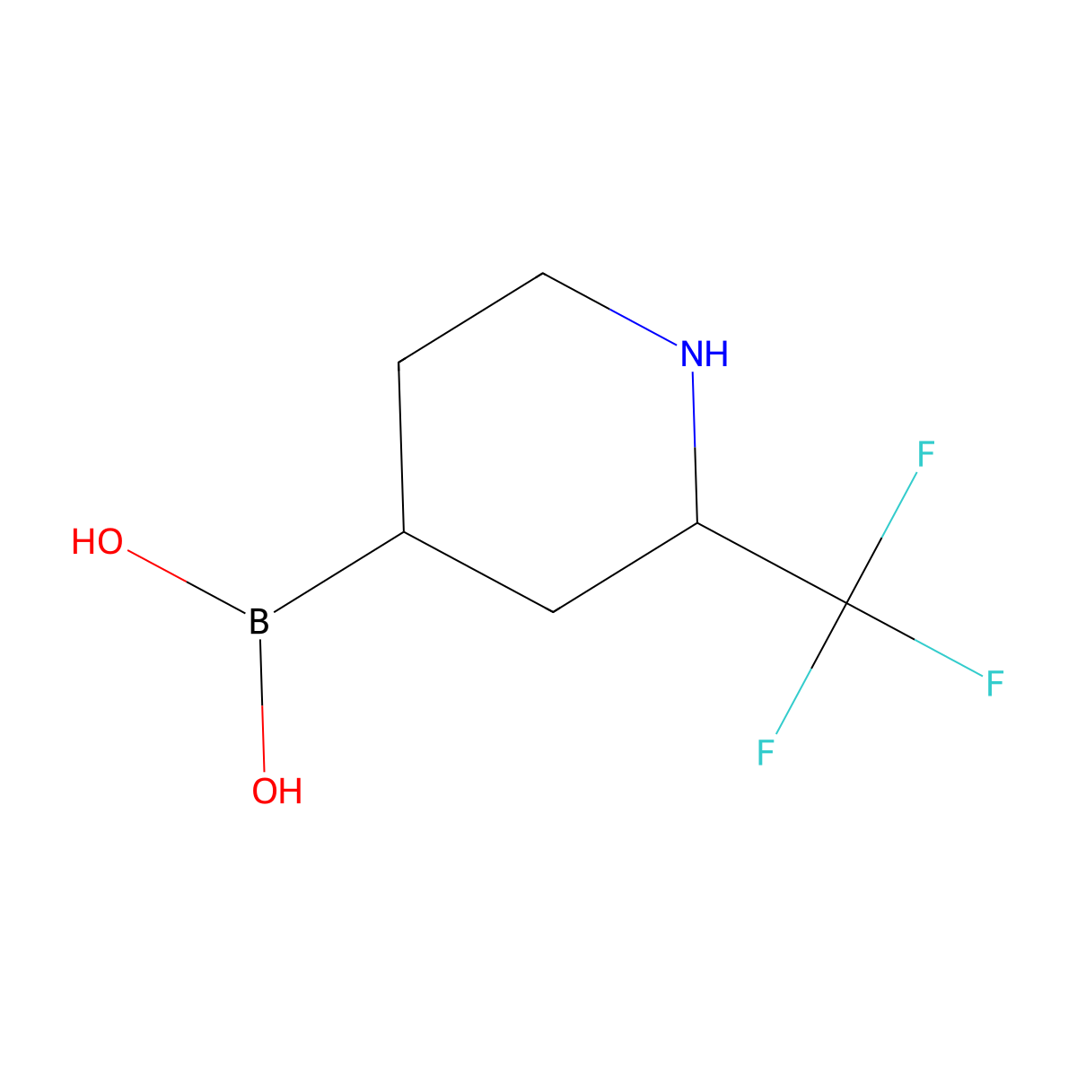 [2-(Trifluoromethyl)piperidin-4-YL]boronic acid molecular structure, CAS 2377587-54-5