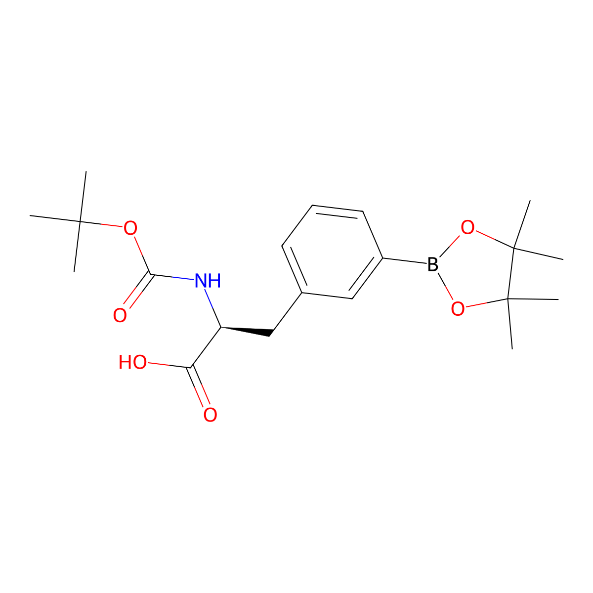 (2S)-2-[[(tert-Butoxy)carbonyl]amino]-3-[3-(tetramethyl-1,3,2-dioxaborolan-2-yl)phenyl]propanoic acid molecular structure, CAS 2377587-64-7