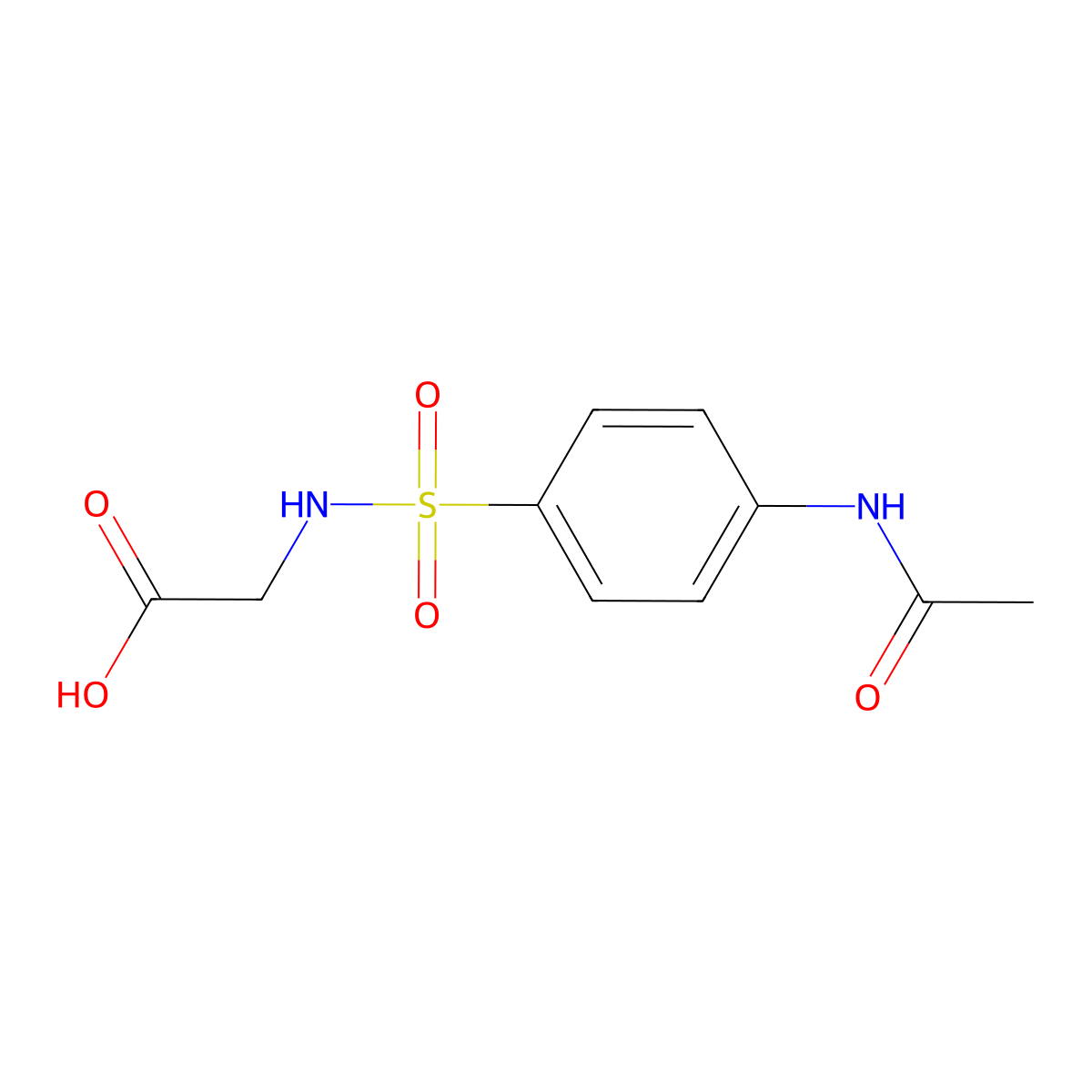 2-(4-Acetamidobenzenesulfonamido)acetic acid molecular structure, CAS 23776-98-9