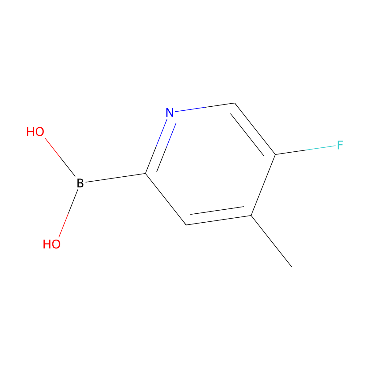 (5-Fluoro-4-methylpyridin-2-yl)boronic acid molecular structure, CAS 2377605-65-5