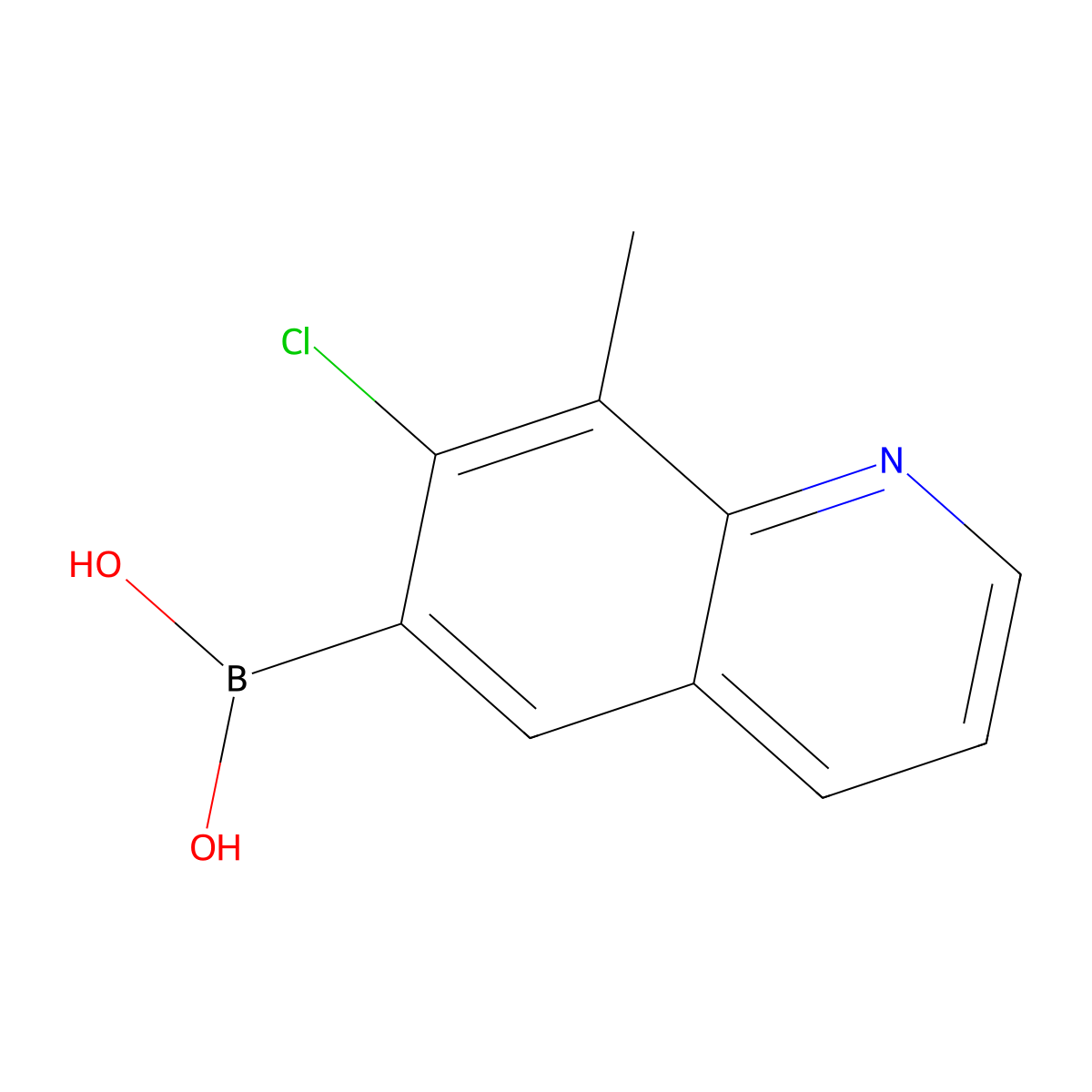 (7-Chloro-8-methylquinolin-6-yl)boronic acid molecular structure, CAS 2377605-68-8