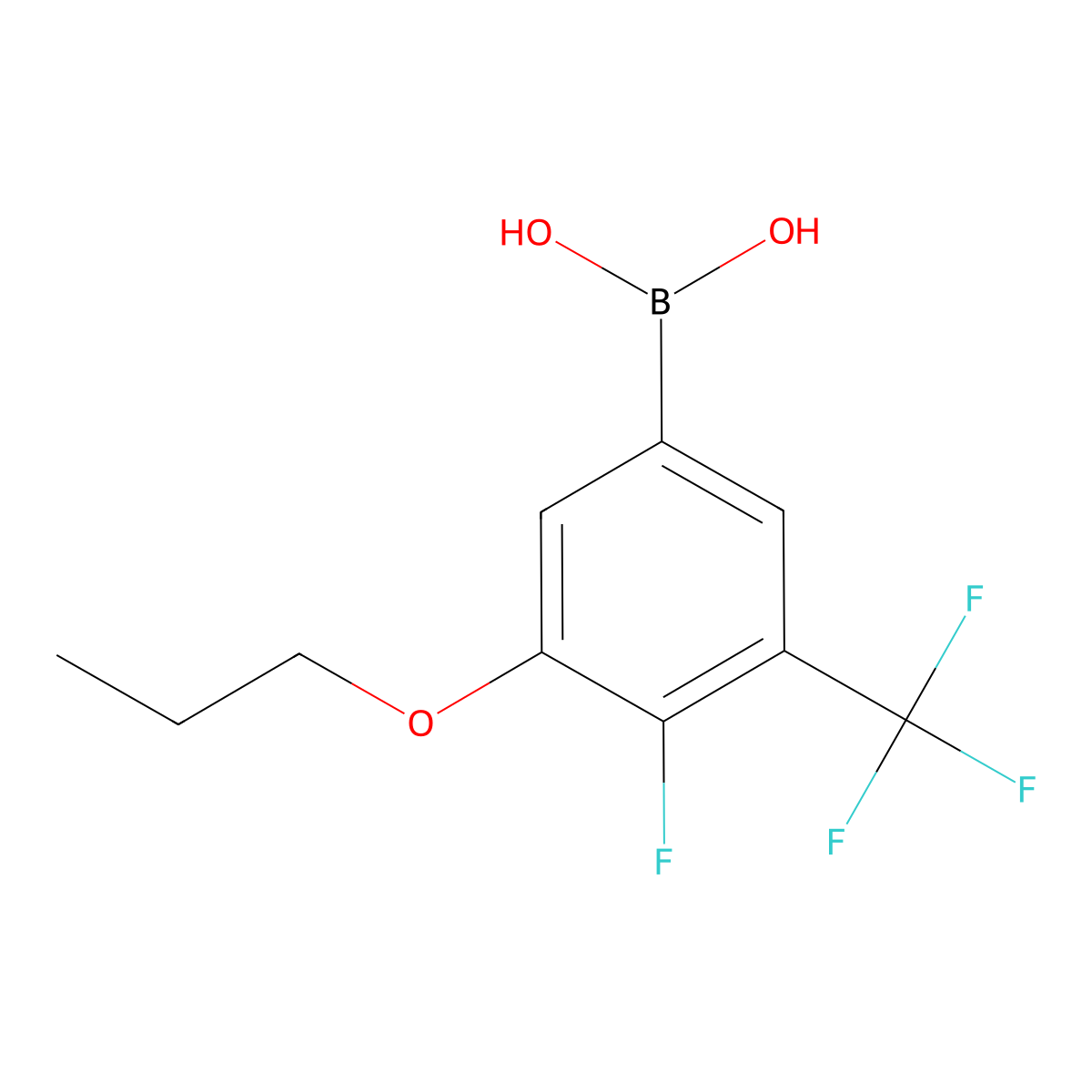 4-Fluoro-3-propoxy-5-(trifluoromethyl)phenylboronic acid molecular structure, CAS 2377605-72-4