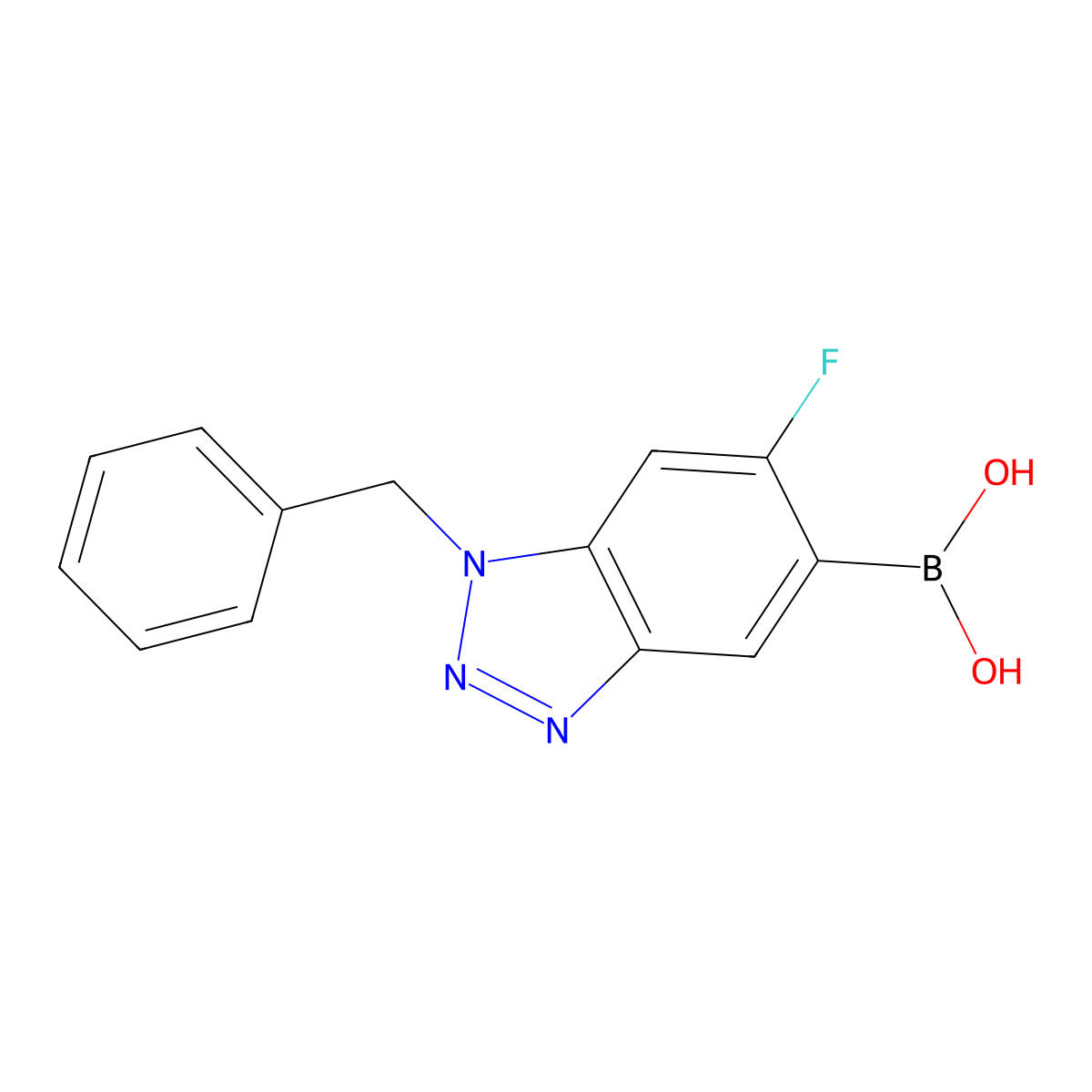 (1-Benzyl-6-fluoro-1,2,3-benzotriazol-5-yl)boronic acid molecular structure, CAS 2377605-77-9
