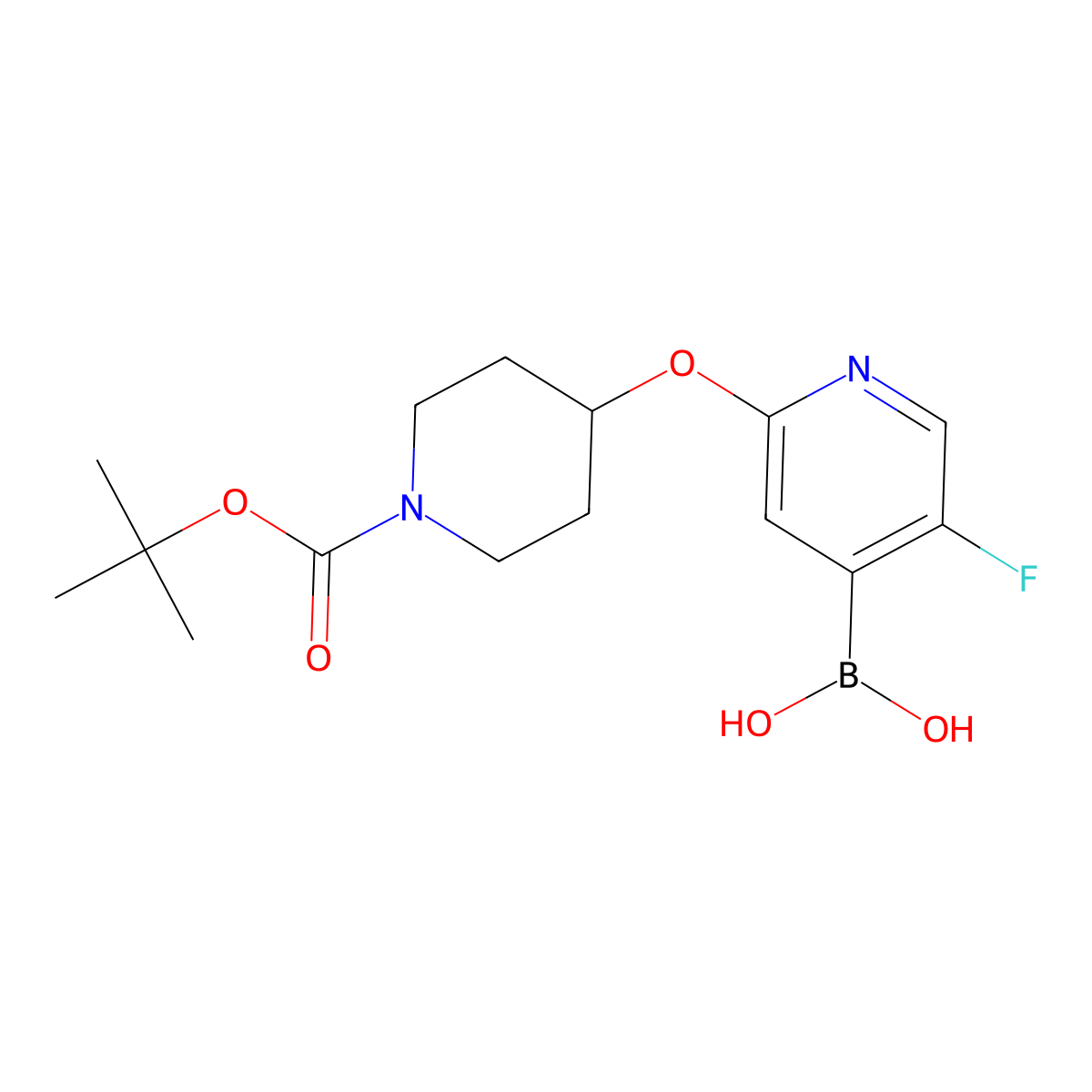 [2-({1-[(Tert-butoxy)carbonyl]piperidin-4-yl}oxy)-5-fluoropyridin-4-yl]boronic acid molecular structure, CAS 2377605-79-1