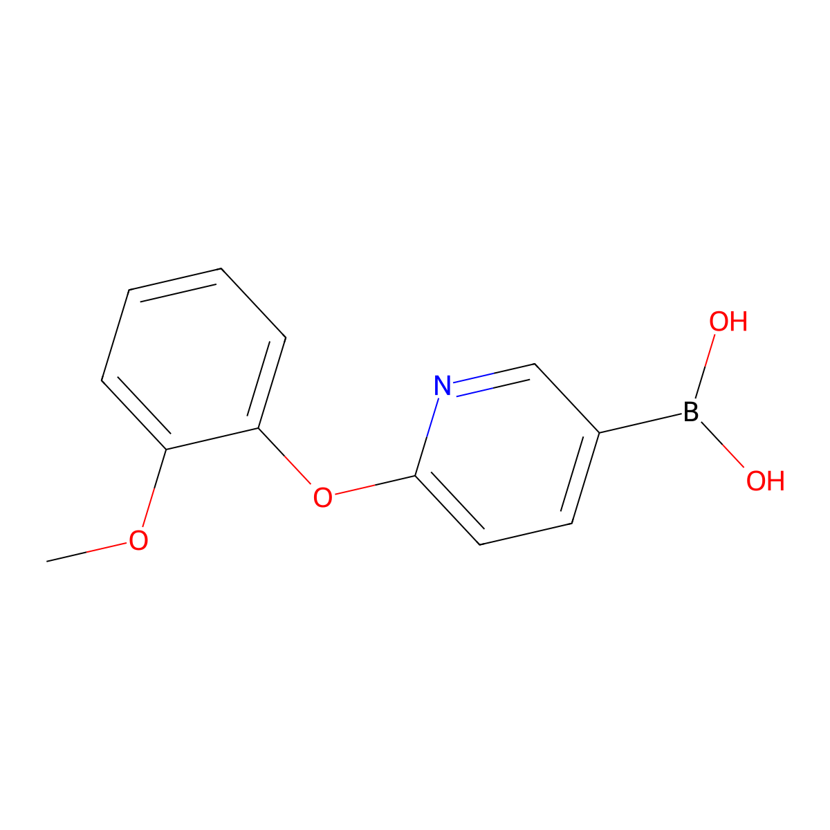 6-(2-Methoxyphenoxy)pyridine-3-boronic acid molecular structure, CAS 2377605-80-4