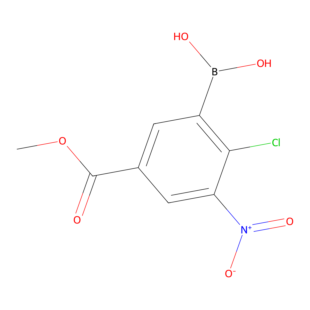 2-Chloro-5-(methoxycarbonyl)-3-nitrophenylboronic acid molecular structure, CAS 2377605-81-5