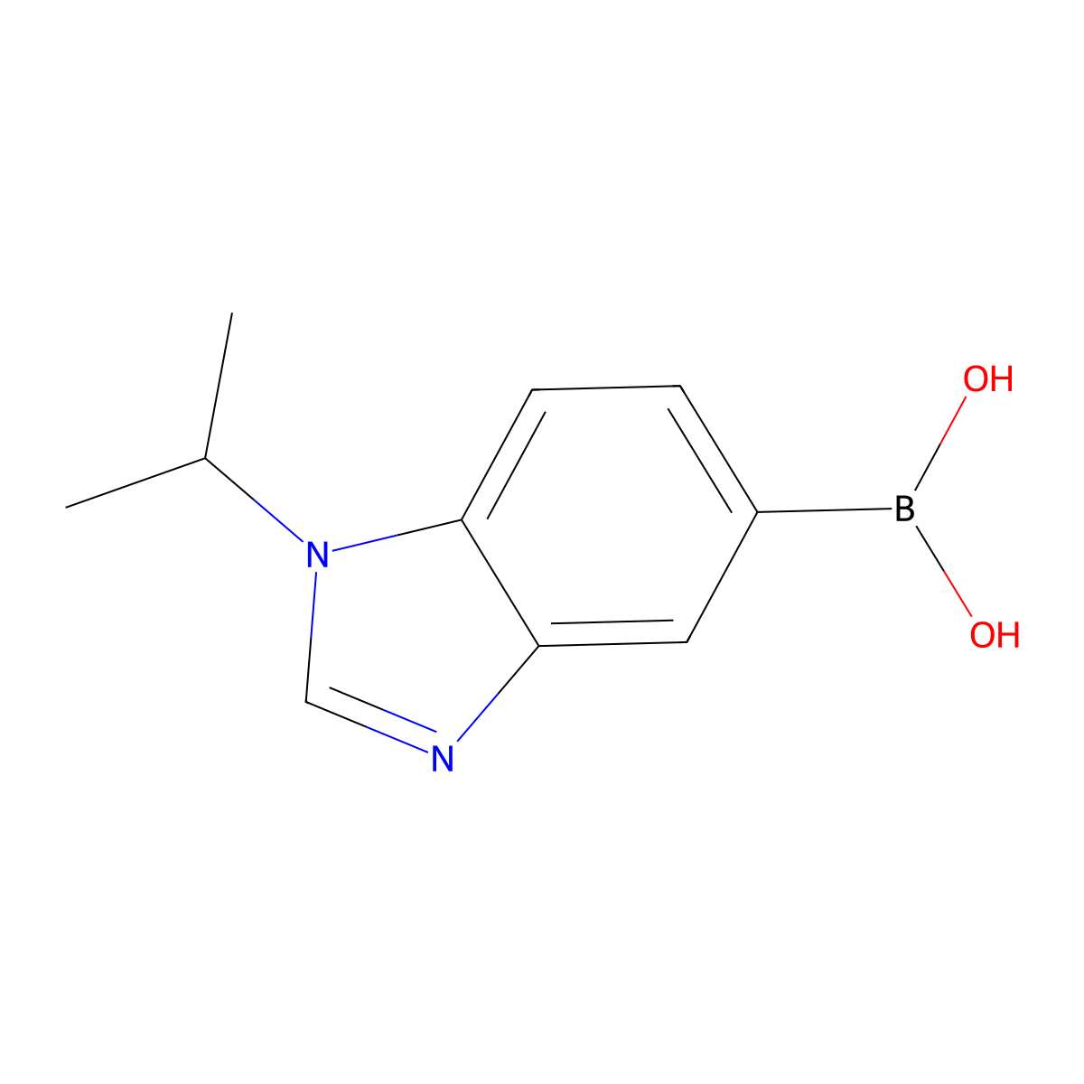 (1-Isopropyl-1,3-benzodiazol-5-yl)boronic acid molecular structure, CAS 2377605-85-9