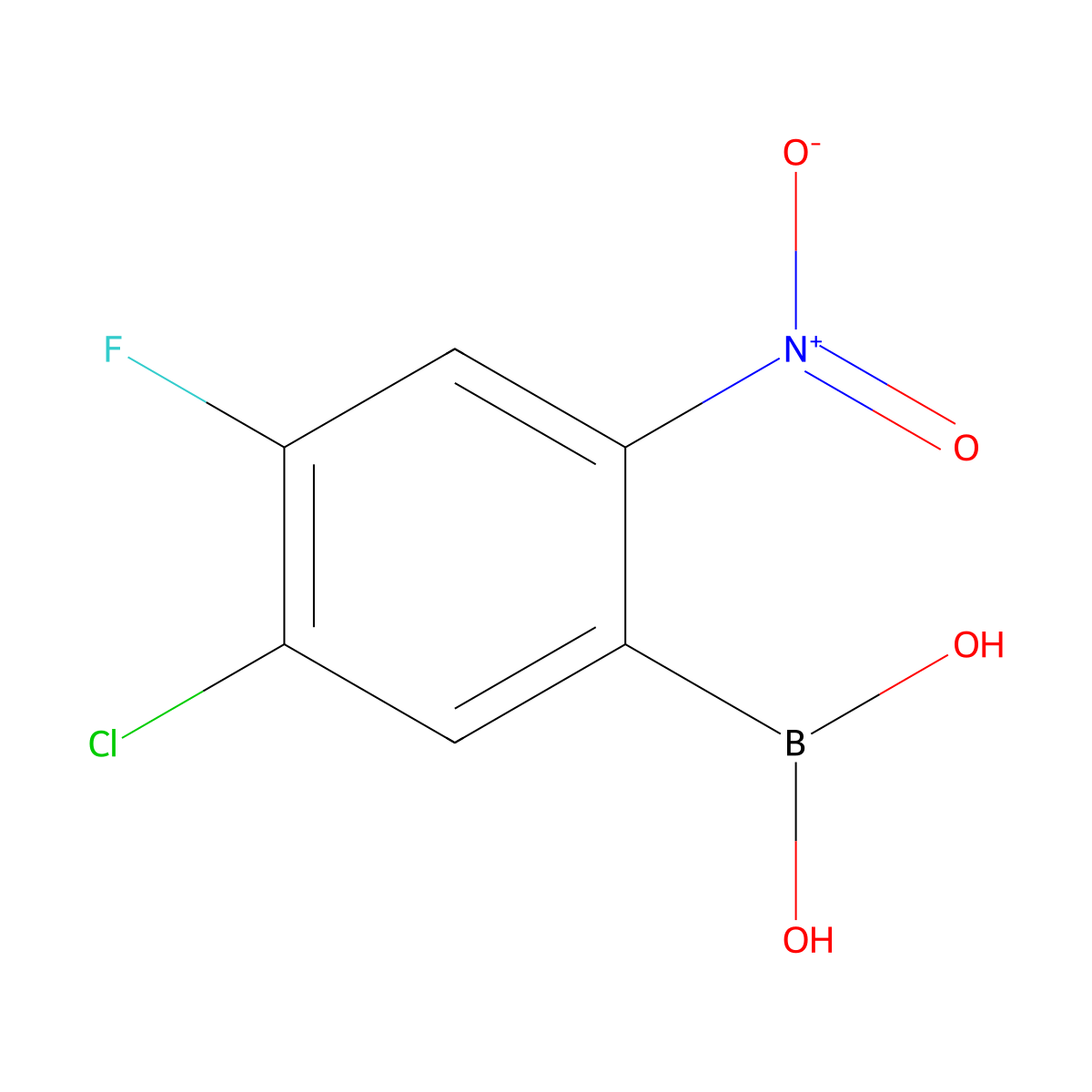 5-Chloro-4-fluoro-2-nitrophenylboronic acid molecular structure, CAS 2377605-87-1