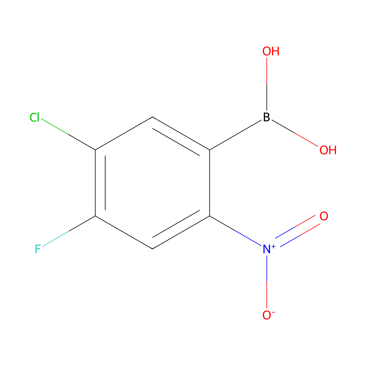 5-Chloro-4-fluoro-2-nitrophenylboronic acid molecular structure, CAS 2377605-87-1