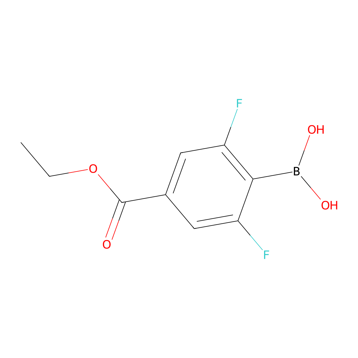 4-(Ethoxycarbonyl)-2,6-difluorophenylboronic acid molecular structure, CAS 2377605-88-2