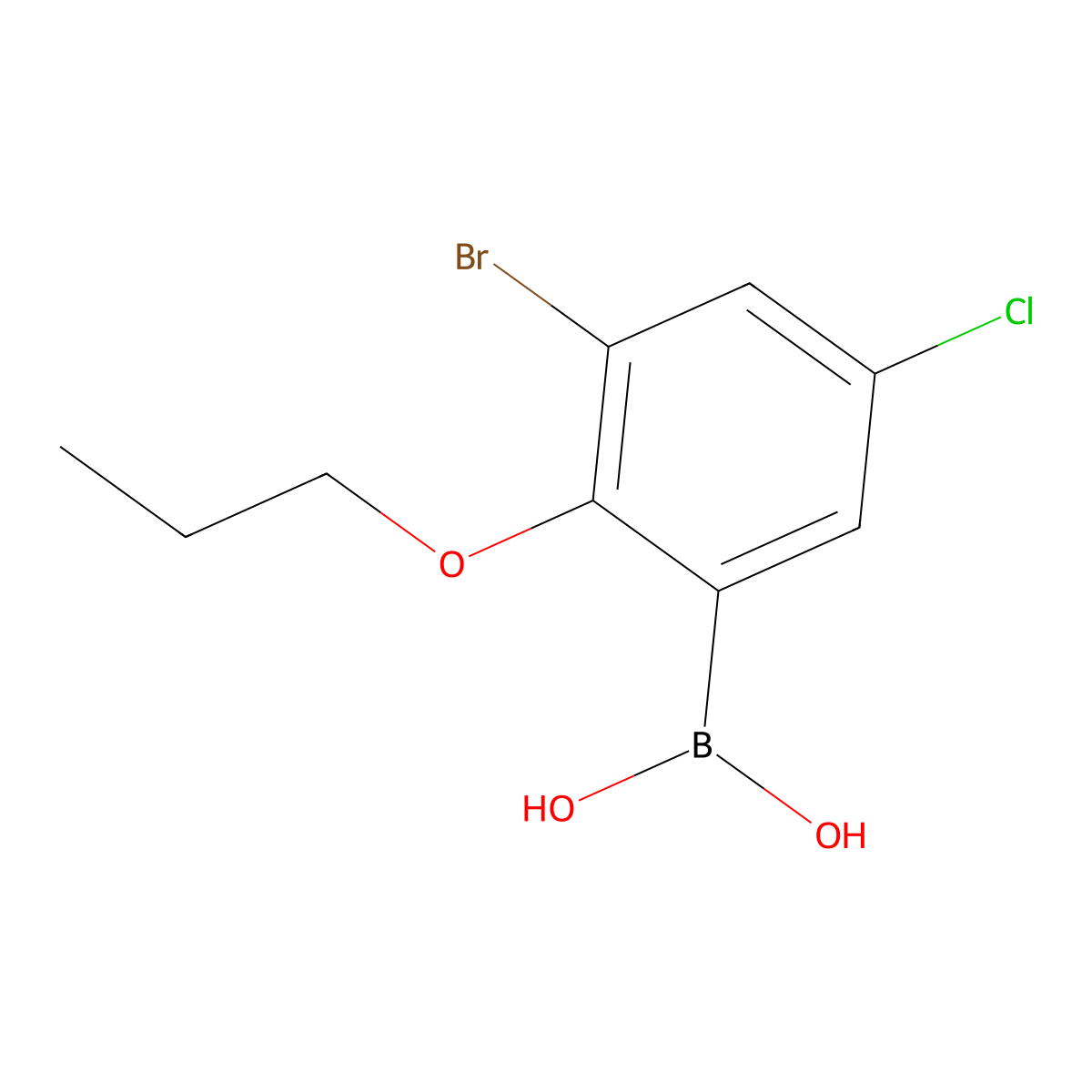 3-Bromo-5-chloro-2-propoxyphenylboronic acid molecular structure, CAS 2377605-92-8