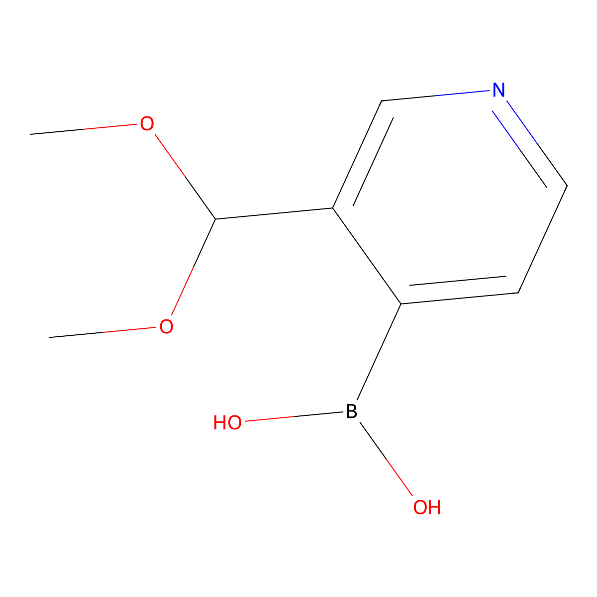 3-(Dimethoxymethyl)pyridine-4-boronic acid molecular structure, CAS 2377605-93-9