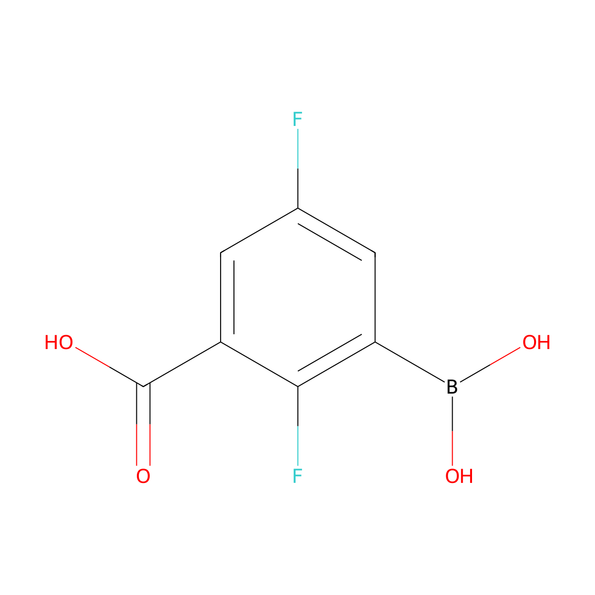3-(Dihydroxyboranyl)-2,5-difluorobenzoic acid molecular structure, CAS 2377605-94-0