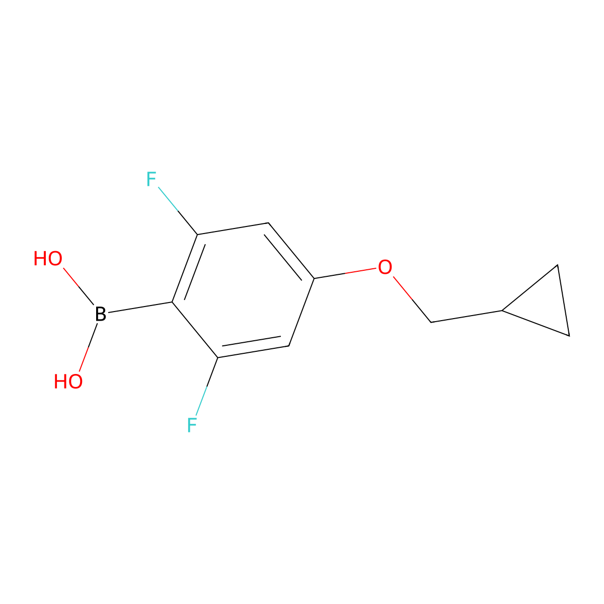 [4-(Cyclopropylmethoxy)-2,6-difluorophenyl]boronic acid molecular structure, CAS 2377605-97-3