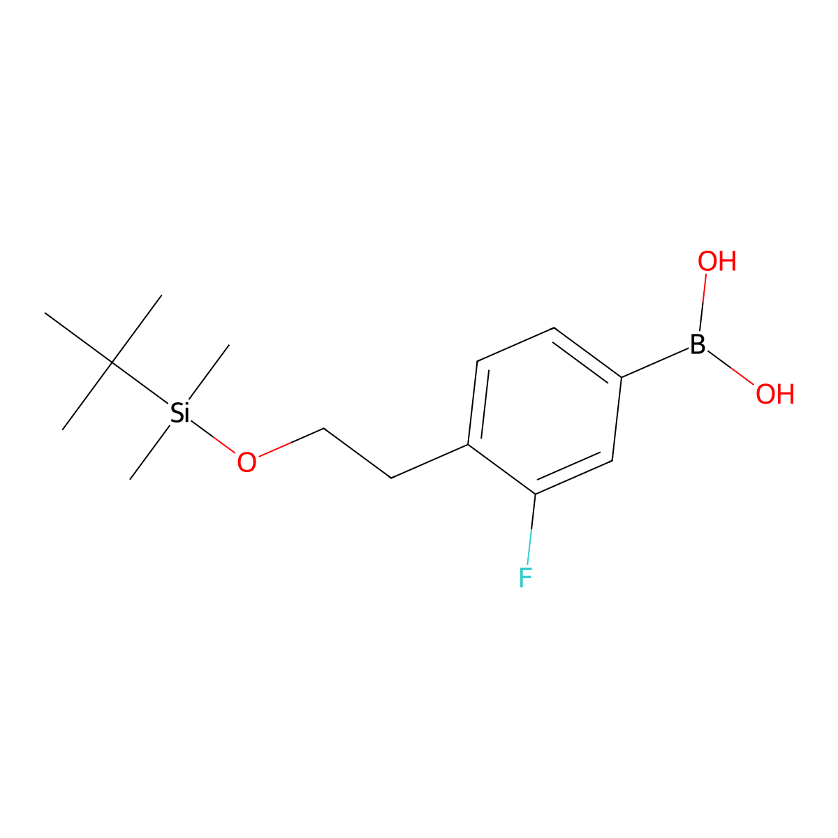 4-[2-(tert-Butyldimethylsilyloxy)ethyl]-3-fluorophenylboronic acid molecular structure, CAS 2377606-02-3