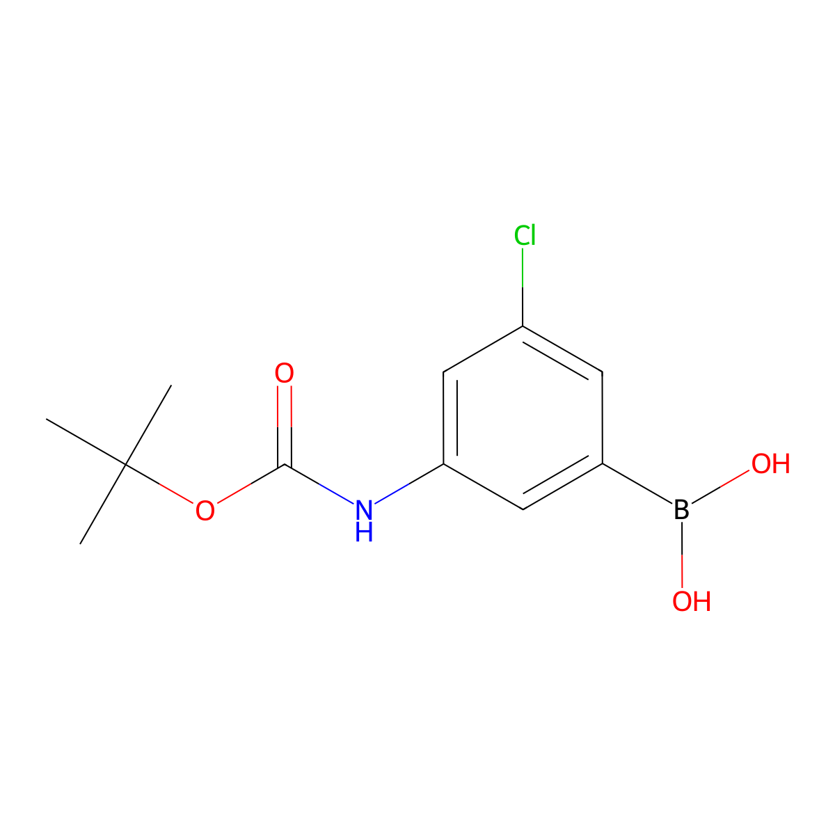 (3-{[(Tert-butoxy)carbonyl]amino}-5-chlorophenyl)boronic acid molecular structure, CAS 2377606-03-4