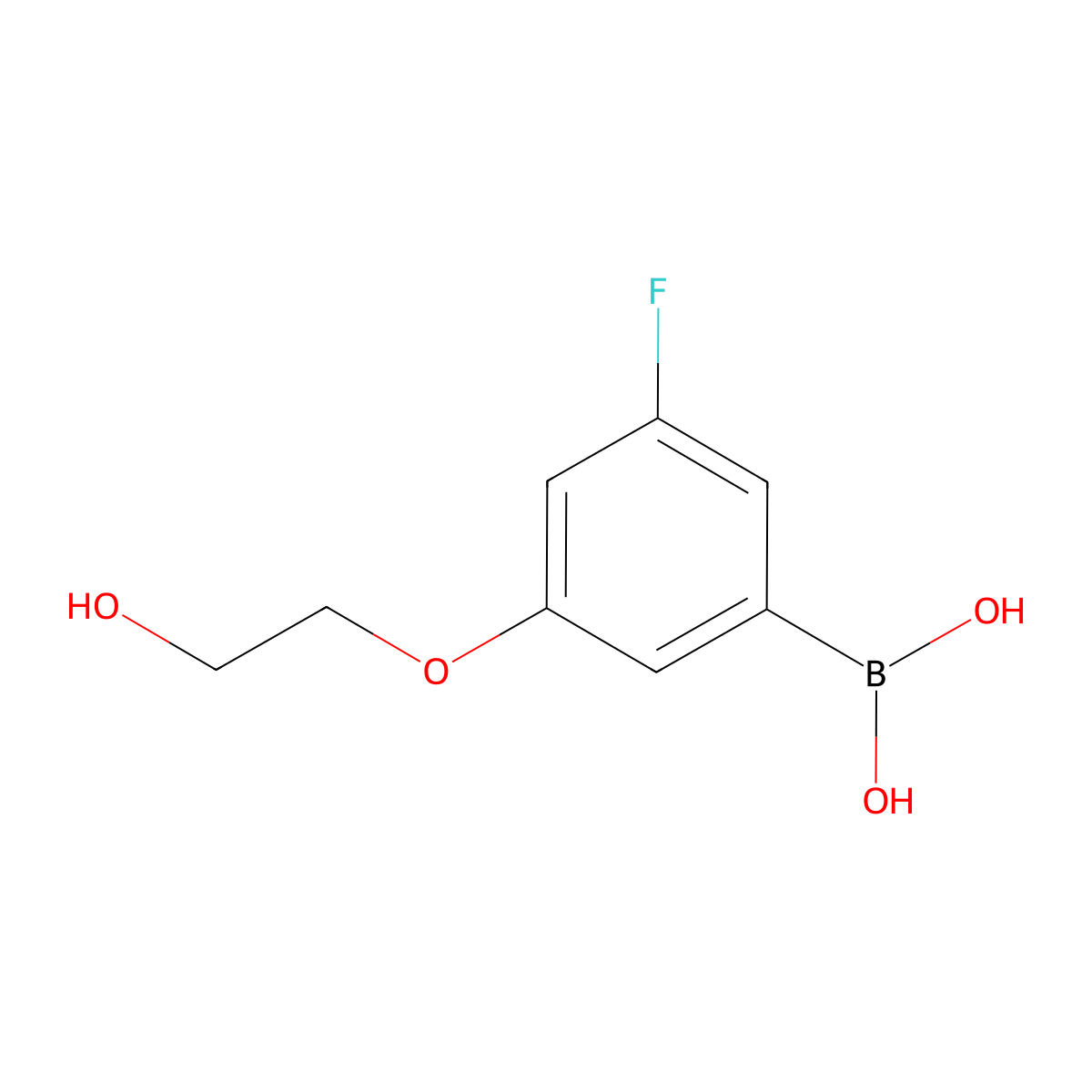 3-Fluoro-5-(2-hydroxyethoxy)phenylboronic acid molecular structure, CAS 2377606-04-5