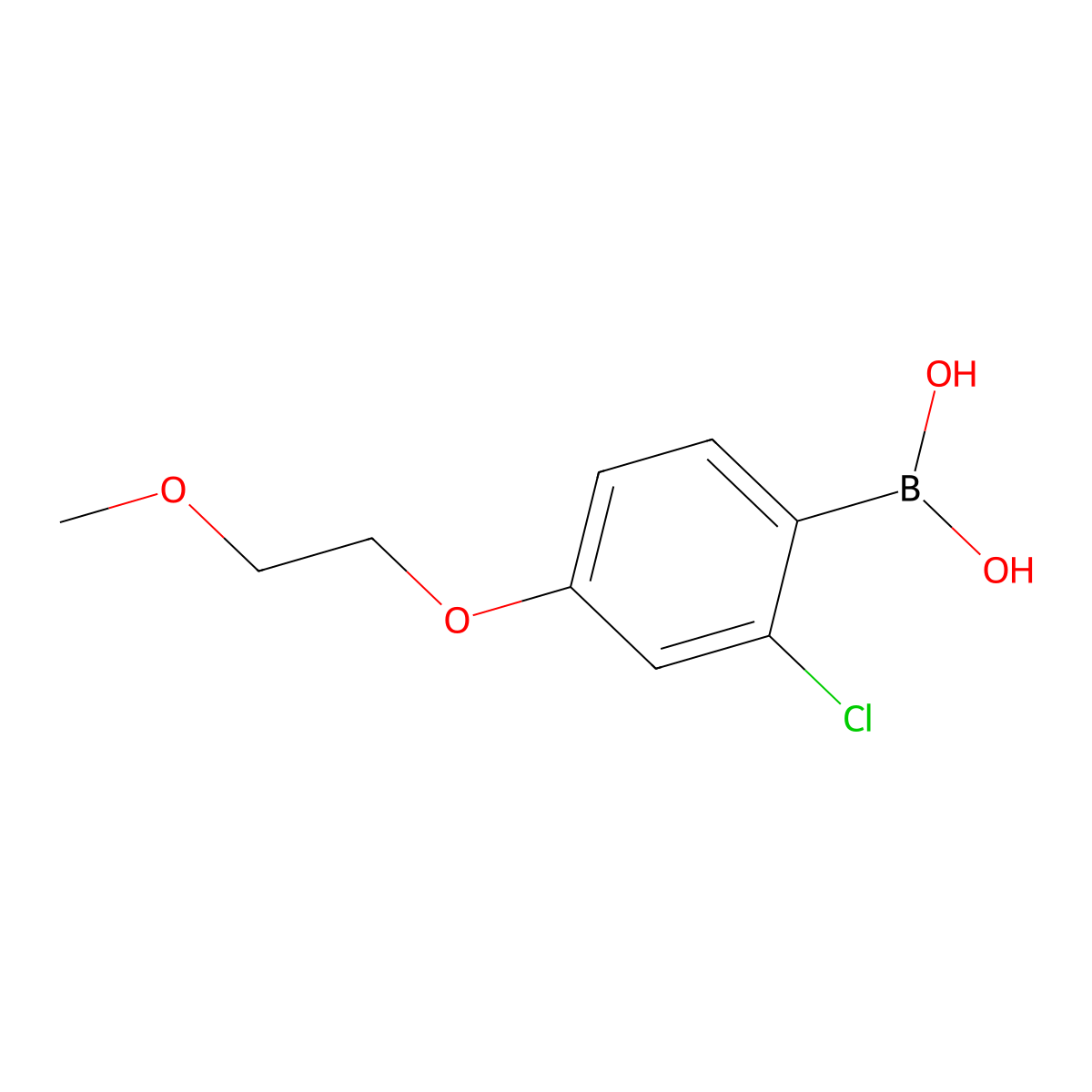 2-Chloro-4-(2-methoxyethoxy)phenylboronic acid molecular structure, CAS 2377606-06-7