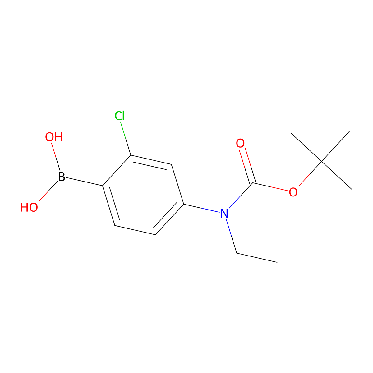4-(N-BOC-N-ethylamino)-2-chlorophenylboronic acid molecular structure, CAS 2377606-08-9