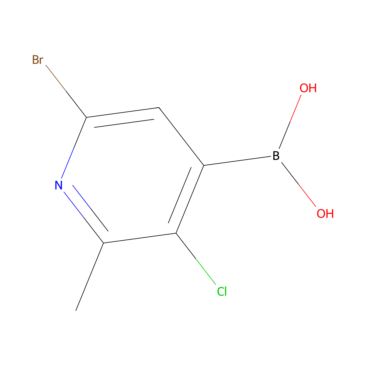 6-Bromo-3-chloro-2-methylpyridine-4-boronic acid molecular structure, CAS 2377606-09-0