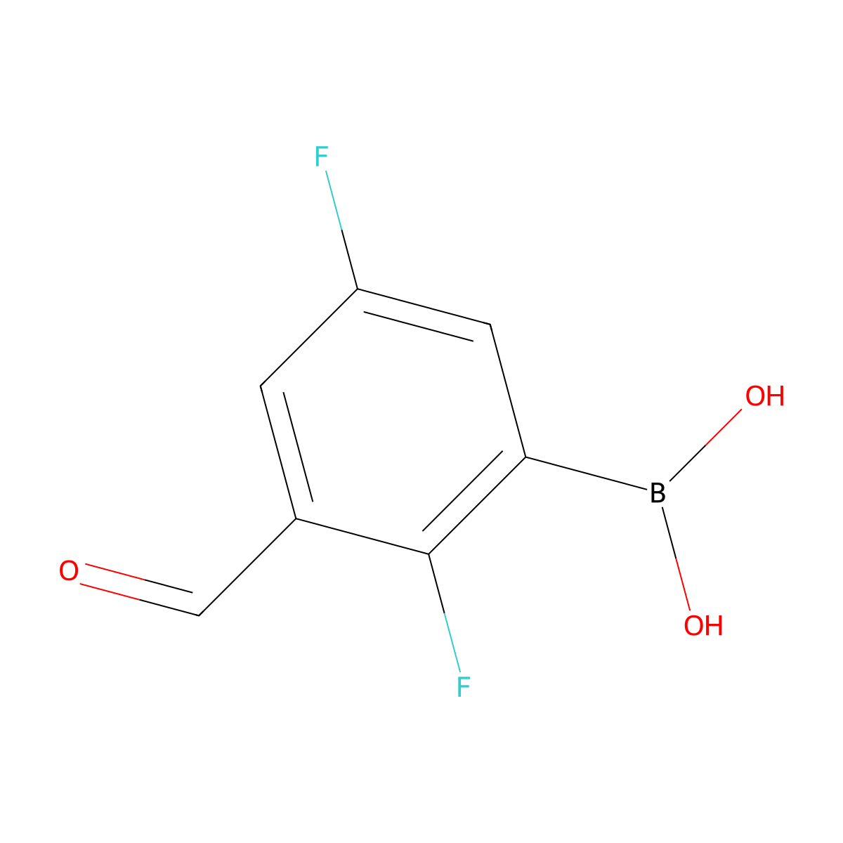 (2,5-Difluoro-3-formylphenyl)boronic acid molecular structure, CAS 2377606-10-3