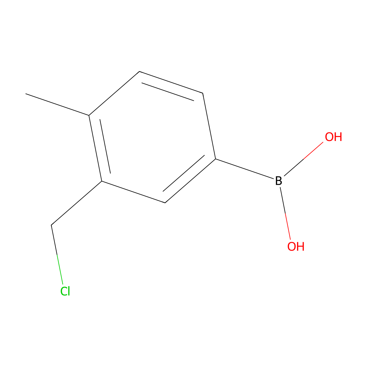 3-Chloromethyl-4-methylphenylboronic acid molecular structure, CAS 2377606-16-9