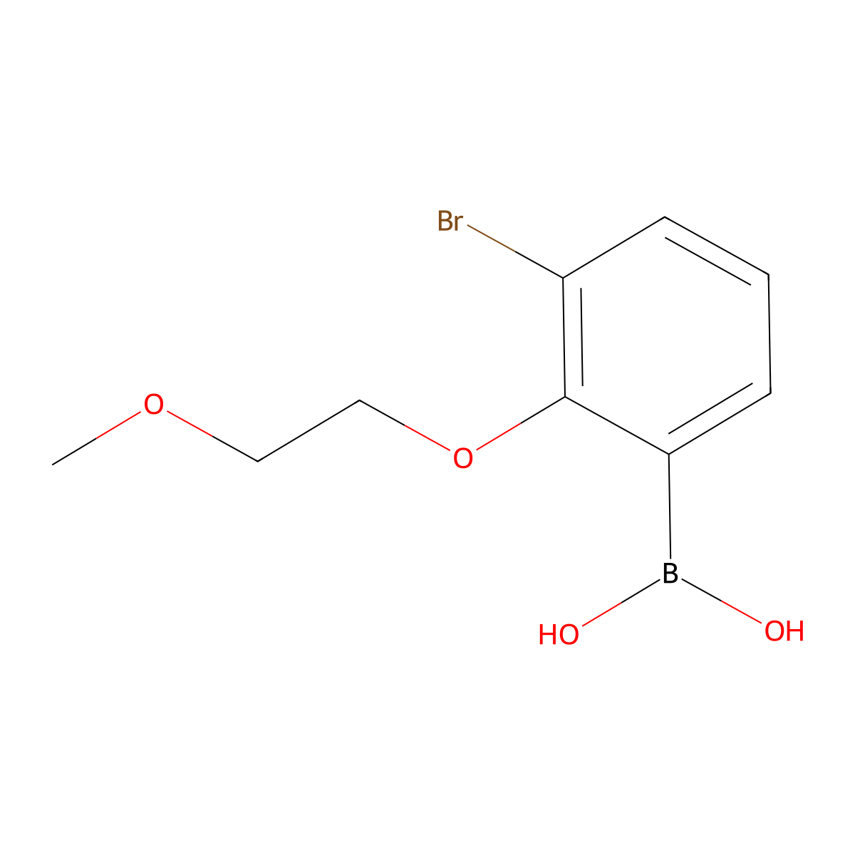 3-Bromo-2-(2-methoxyethoxy)phenylboronic acid molecular structure, CAS 2377606-17-0