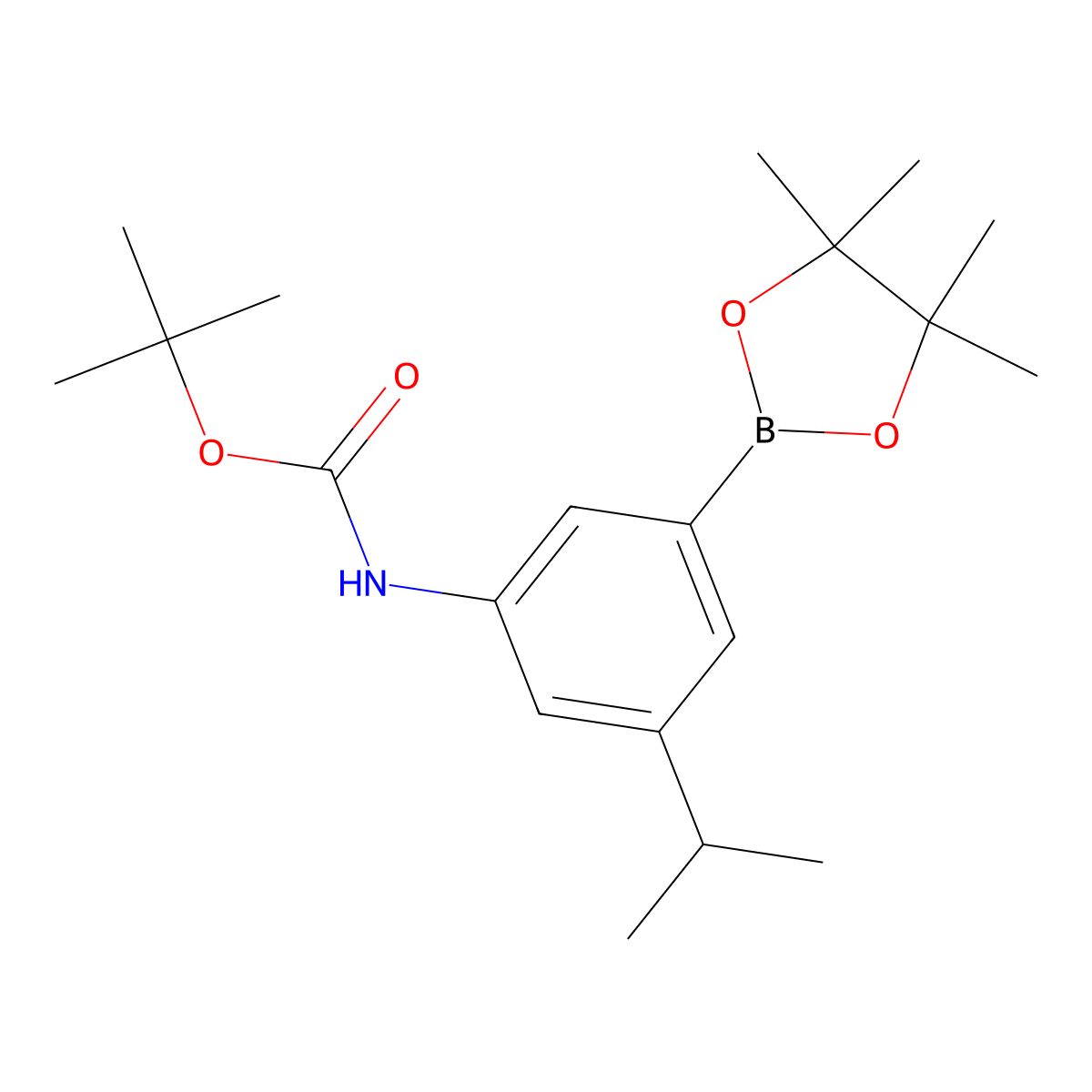 tert-Butyl N-[3-isopropyl-5-(tetramethyl-1,3,2-dioxaborolan-2-yl)phenyl]carbamate molecular structure, CAS 2377606-19-2