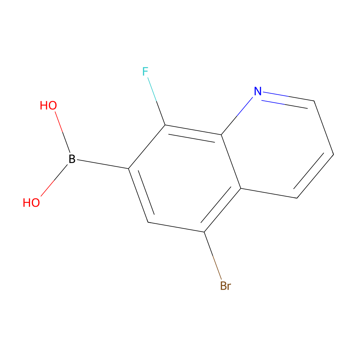 5-BRomo-8-fluoroquinoline-7-boronic acid molecular structure, CAS 2377606-20-5