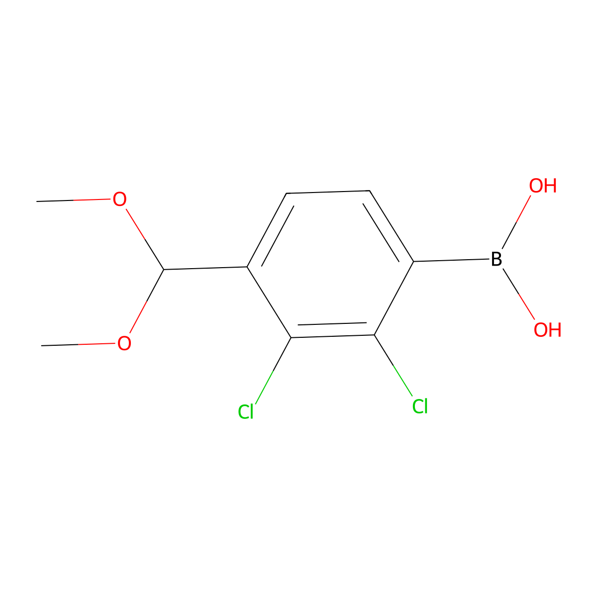 [2,3-Dichloro-4-(dimethoxymethyl)phenyl]boronic acid molecular structure, CAS 2377606-24-9
