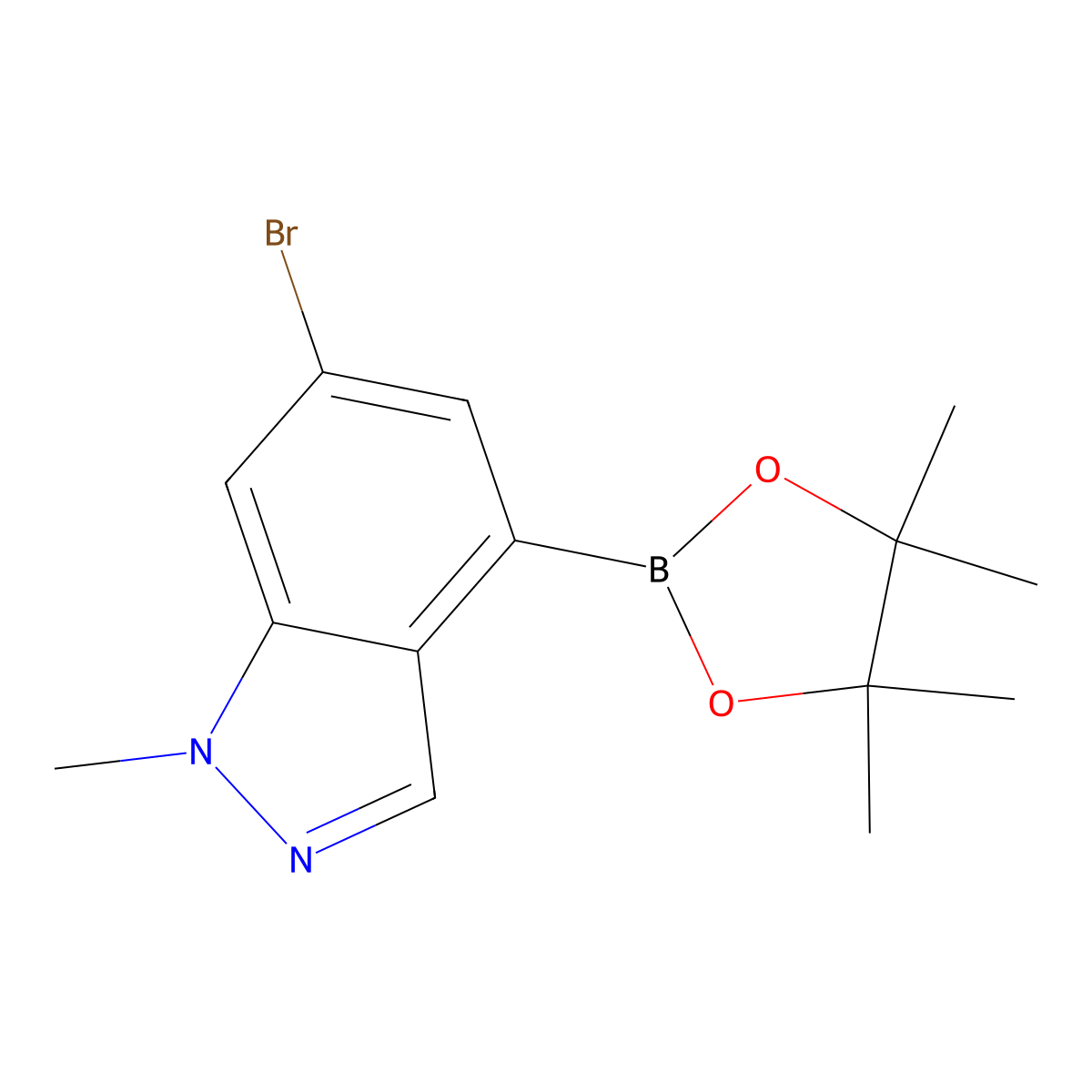 6-Bromo-1-methylindazole-4-boronic acid pinacol ester molecular structure, CAS 2377606-25-0