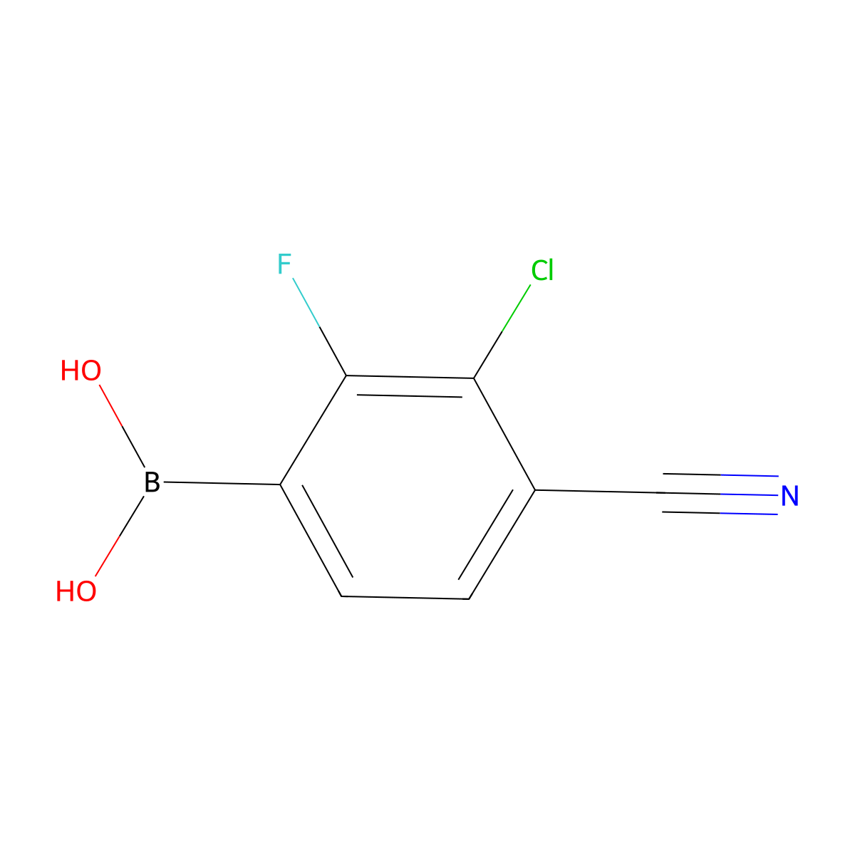 3-Chloro-4-cyano-2-fluorophenylboronic acid molecular structure, CAS 2377606-28-3