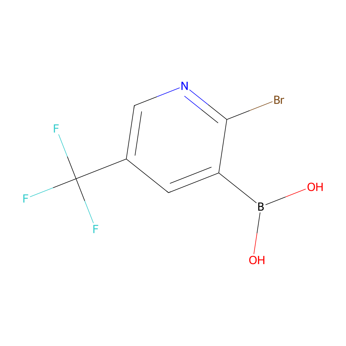 2-Bromo-5-(trifluoromethyl)pyridine-3-boronic acid molecular structure, CAS 2377606-29-4