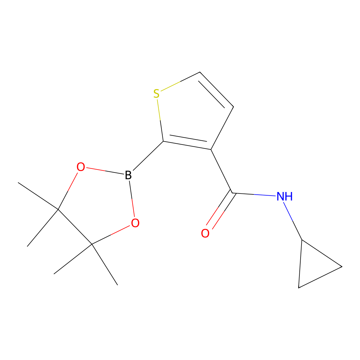3-(N-Cyclopropylcarbamoyl)thiophene-2-boronic acid pinacol ester molecular structure, CAS 2377606-30-7