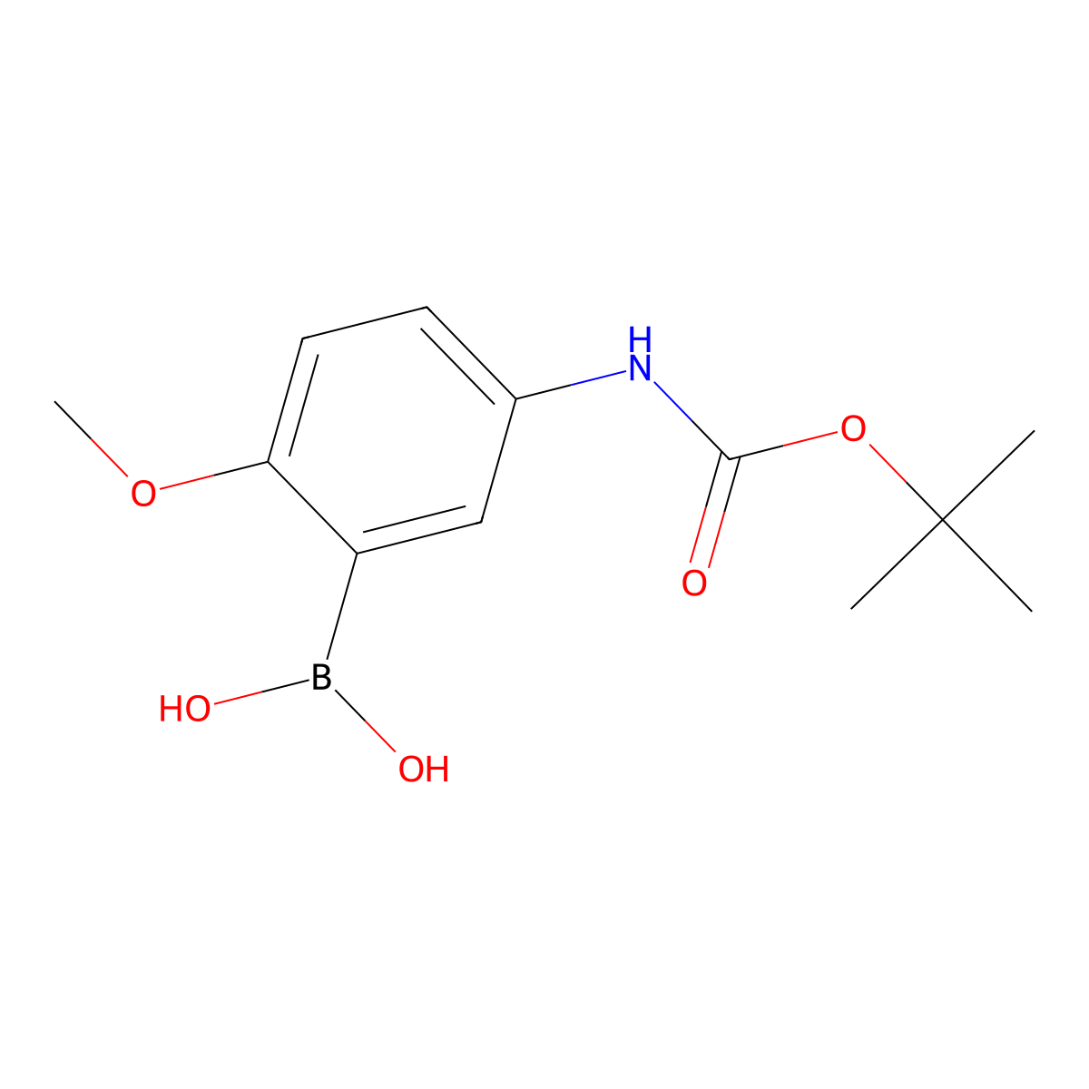 (5-{[(Tert-butoxy)carbonyl]amino}-2-methoxyphenyl)boronic acid molecular structure, CAS 2377606-32-9