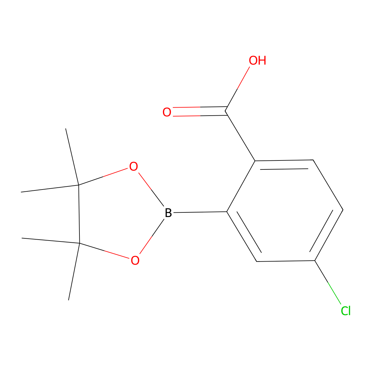 4-Chloro-2-(4,4,5,5-tetramethyl-1,3,2-dioxaborolan-2-yl)benzoic acid molecular structure, CAS 2377606-42-1