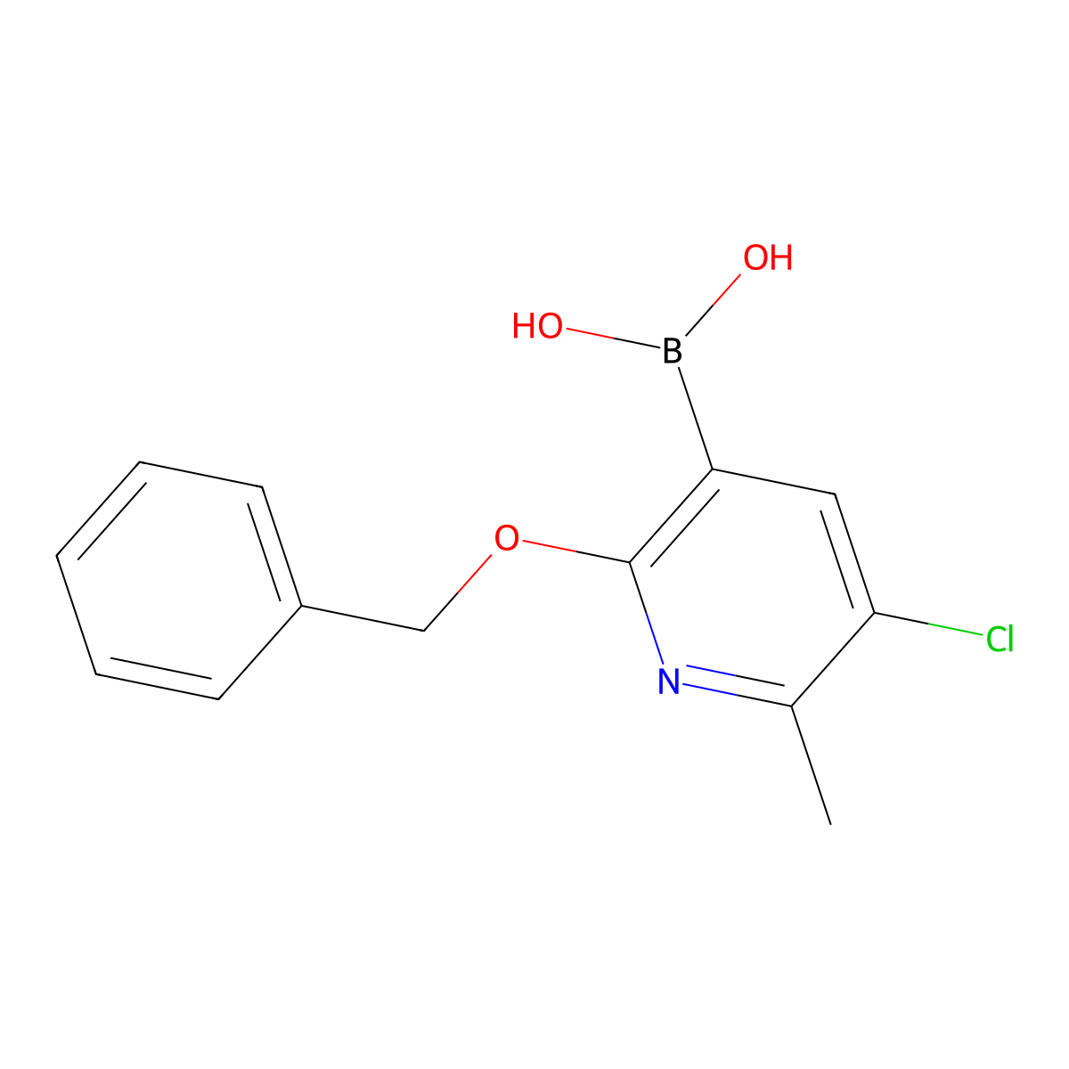 [2-(Benzyloxy)-5-chloro-6-methylpyridin-3-yl]boronic acid molecular structure, CAS 2377606-44-3