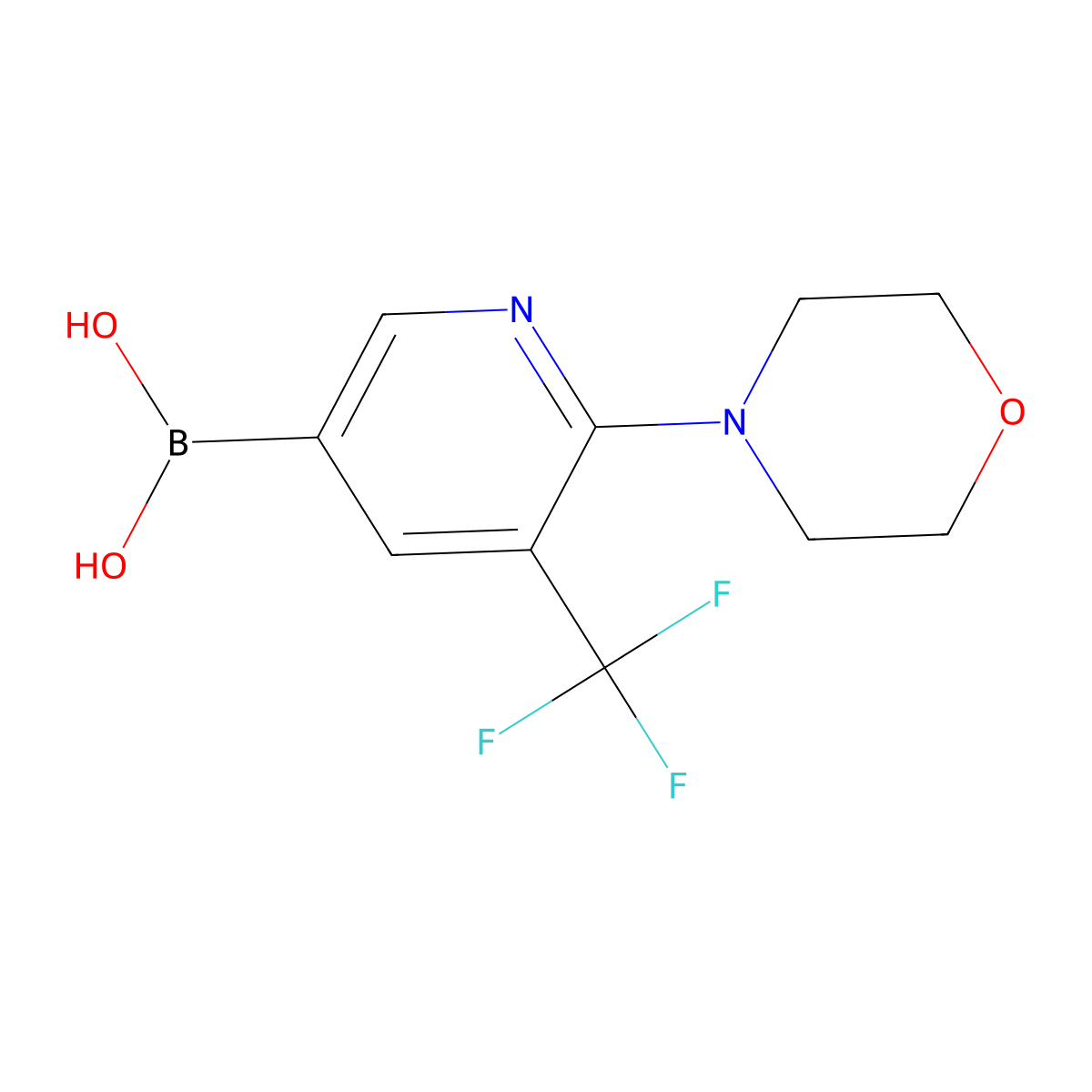 2-Morpholino-3-(trifluoromethyl)pyridine-5-boronic acid molecular structure, CAS 2377606-45-4