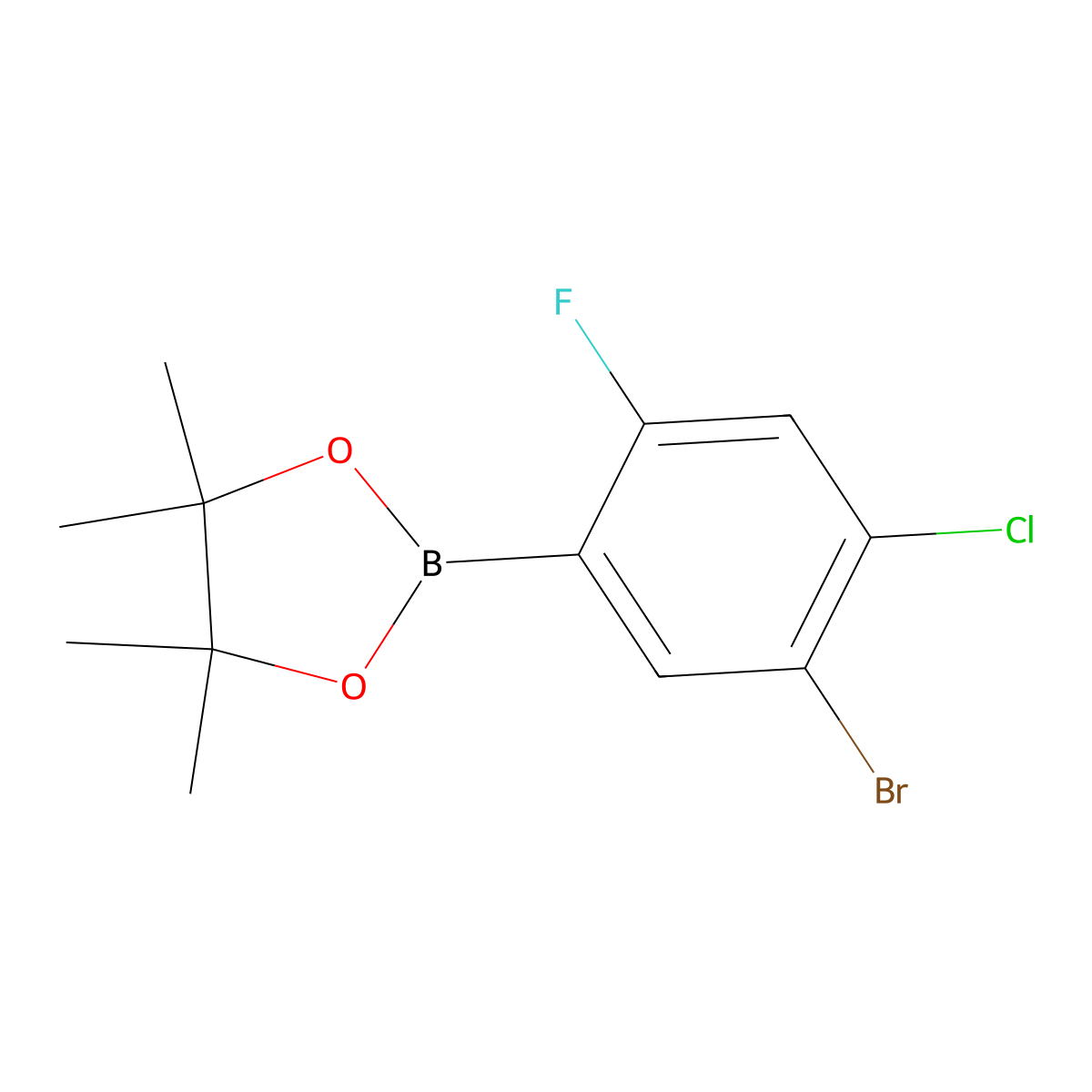 2-(5-Bromo-4-chloro-2-fluorophenyl)-4,4,5,5-tetramethyl-1,3,2-dioxaborolane molecular structure, CAS 2377606-53-4