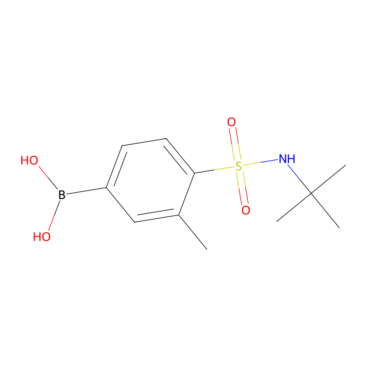 [4-(tert-Butylsulfamoyl)-3-methylphenyl]boronic acid molecular structure, CAS 2377606-59-0